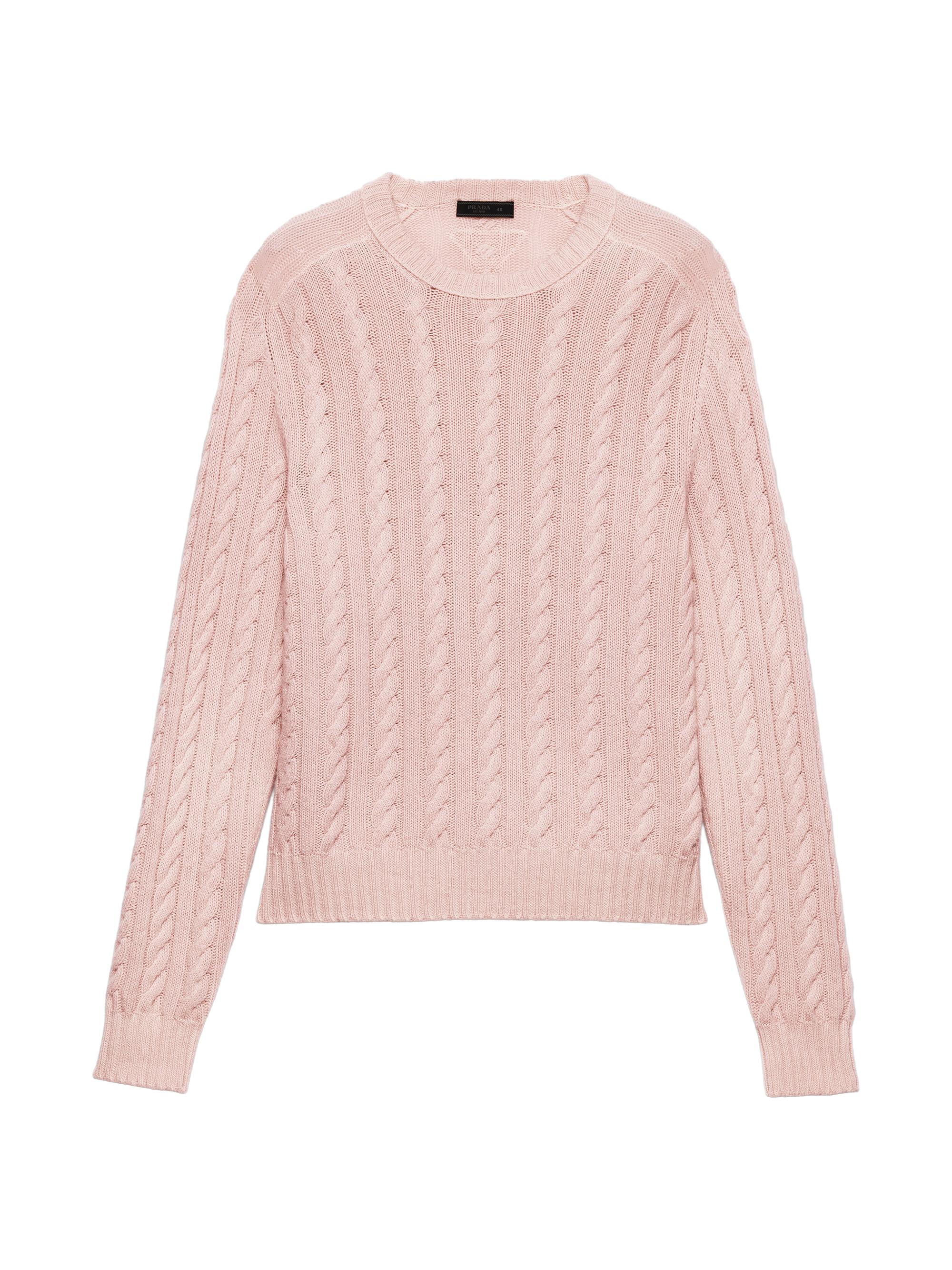 Prada Men's Wool and Cashmere Crewneck Sweater - Pink