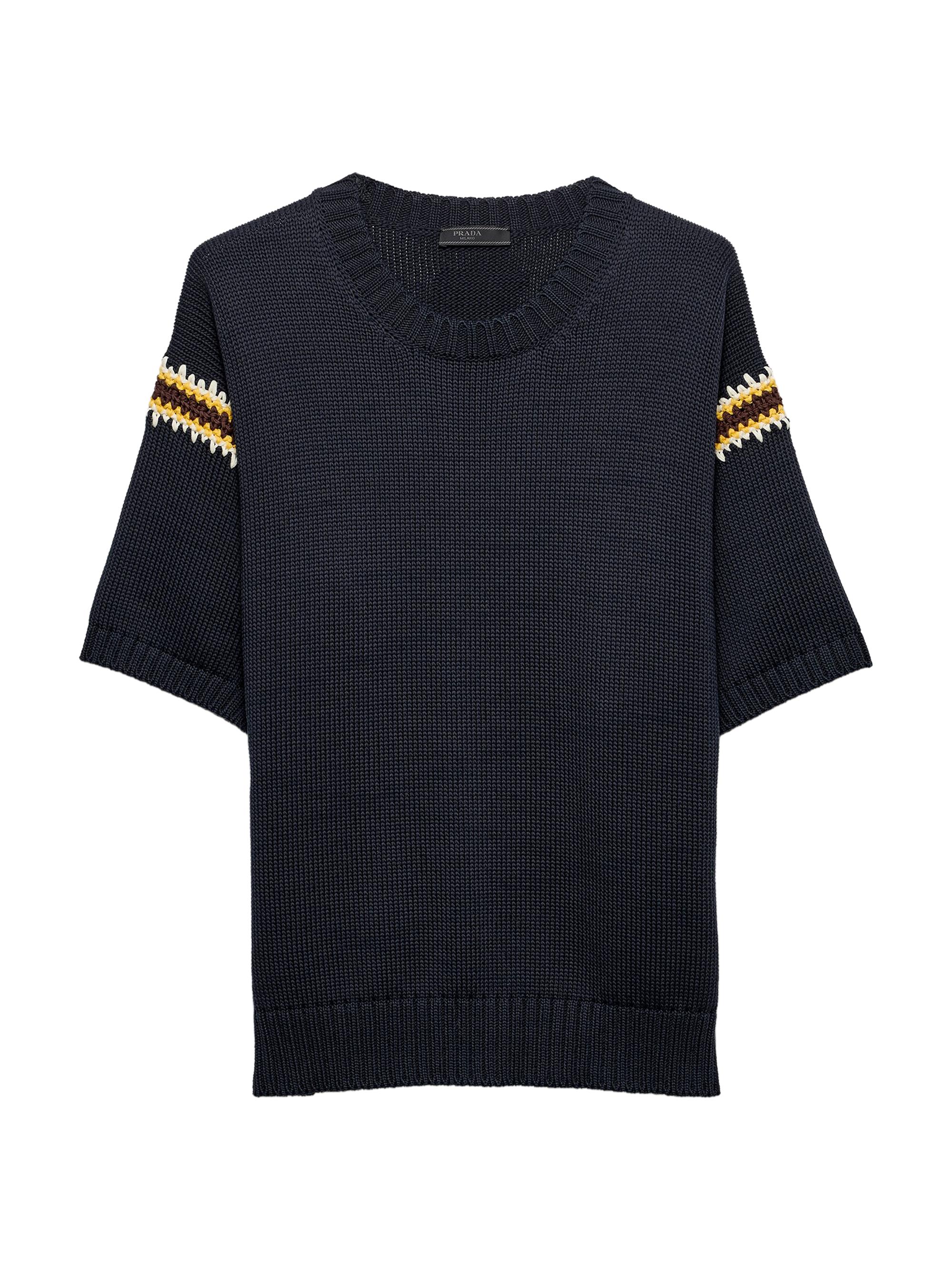 Prada Men's Cotton Crewneck Sweater - Blue