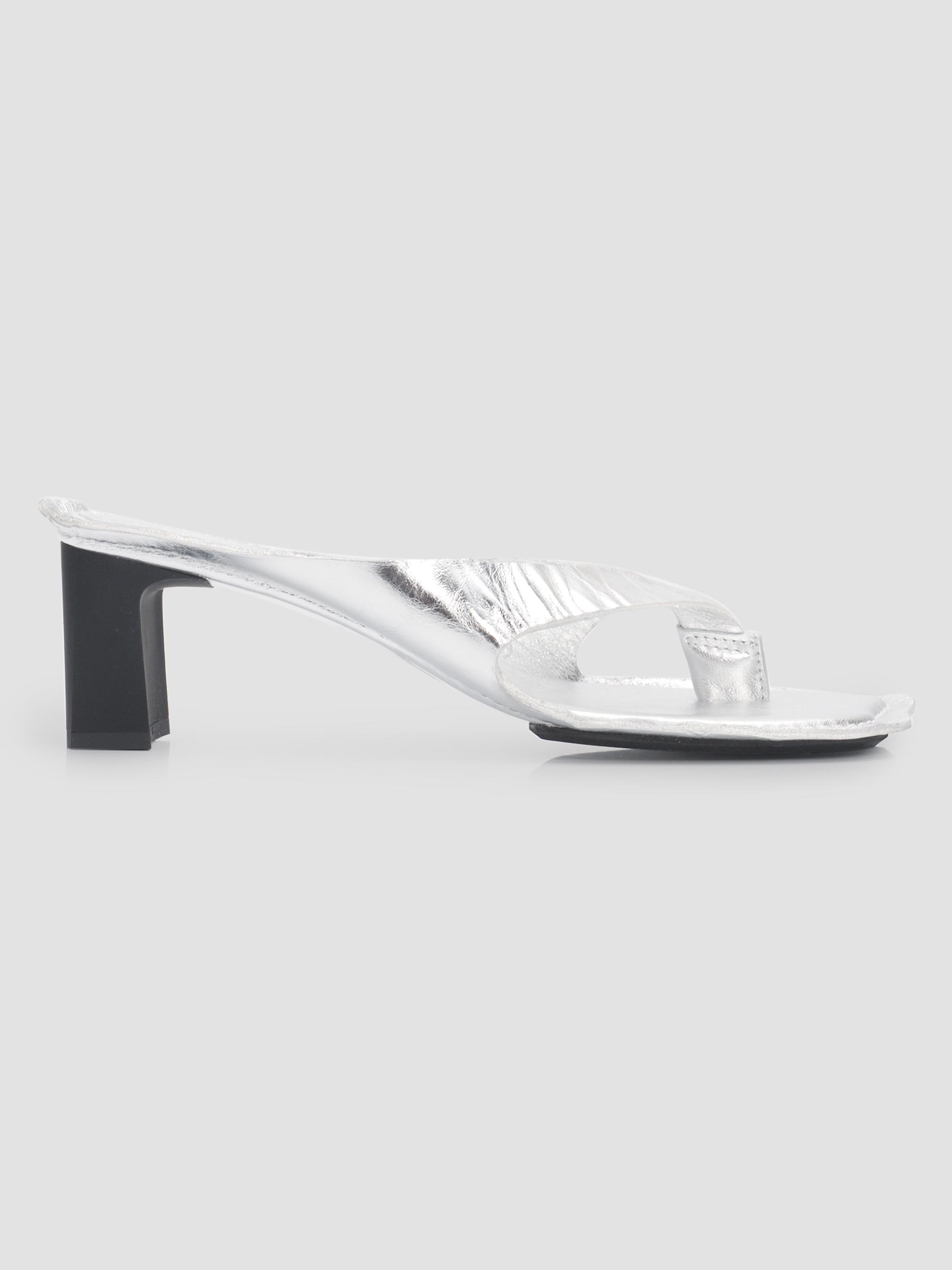 MM6 Maison Margiela Women's Anatomic 60MM Leather Mules - Silver | Thumbnail 5