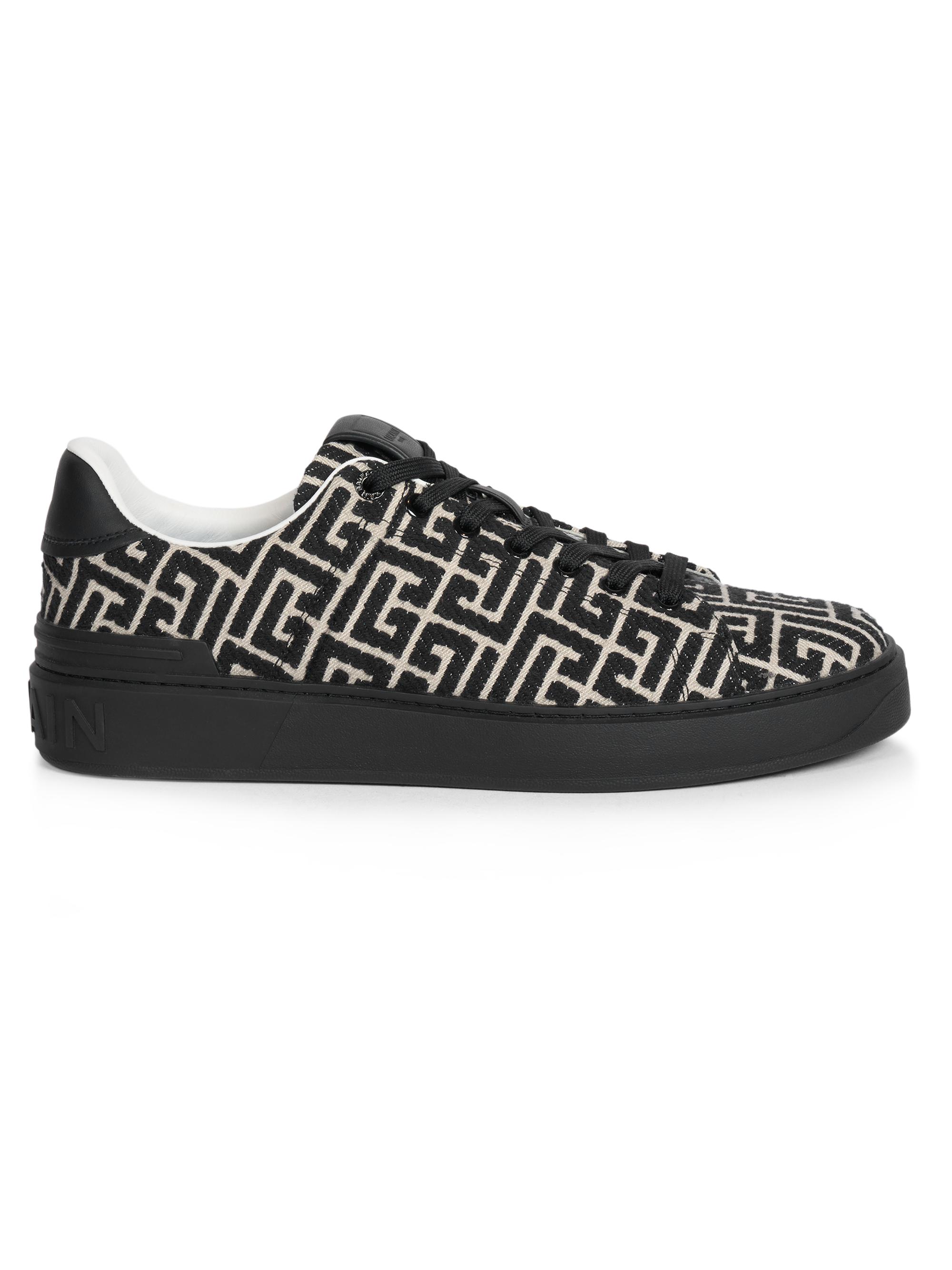 Balmain B Court Monogram Jacquard Low-Top Sneakers | Saks Fifth Avenue