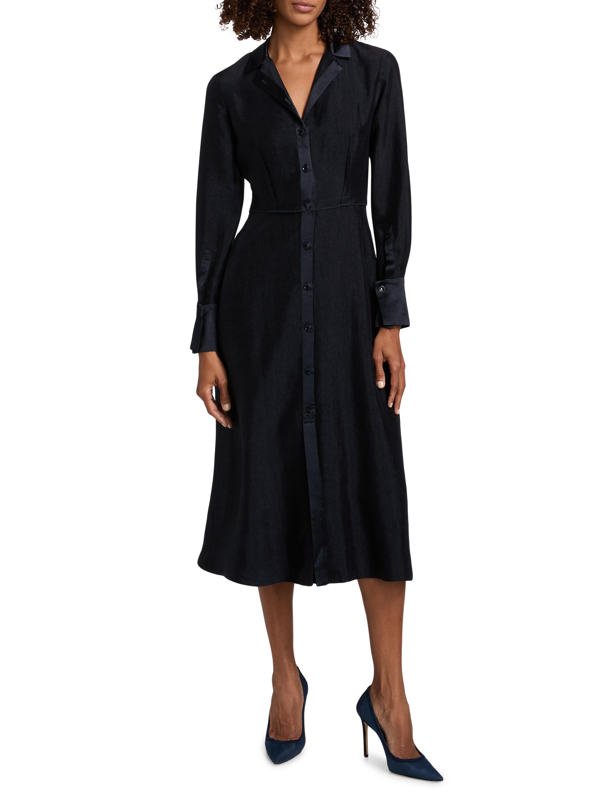 Jason Wu Collection Women's Washed Twill Midi-Shirtdress - Ultra Navy | Thumbnail 3