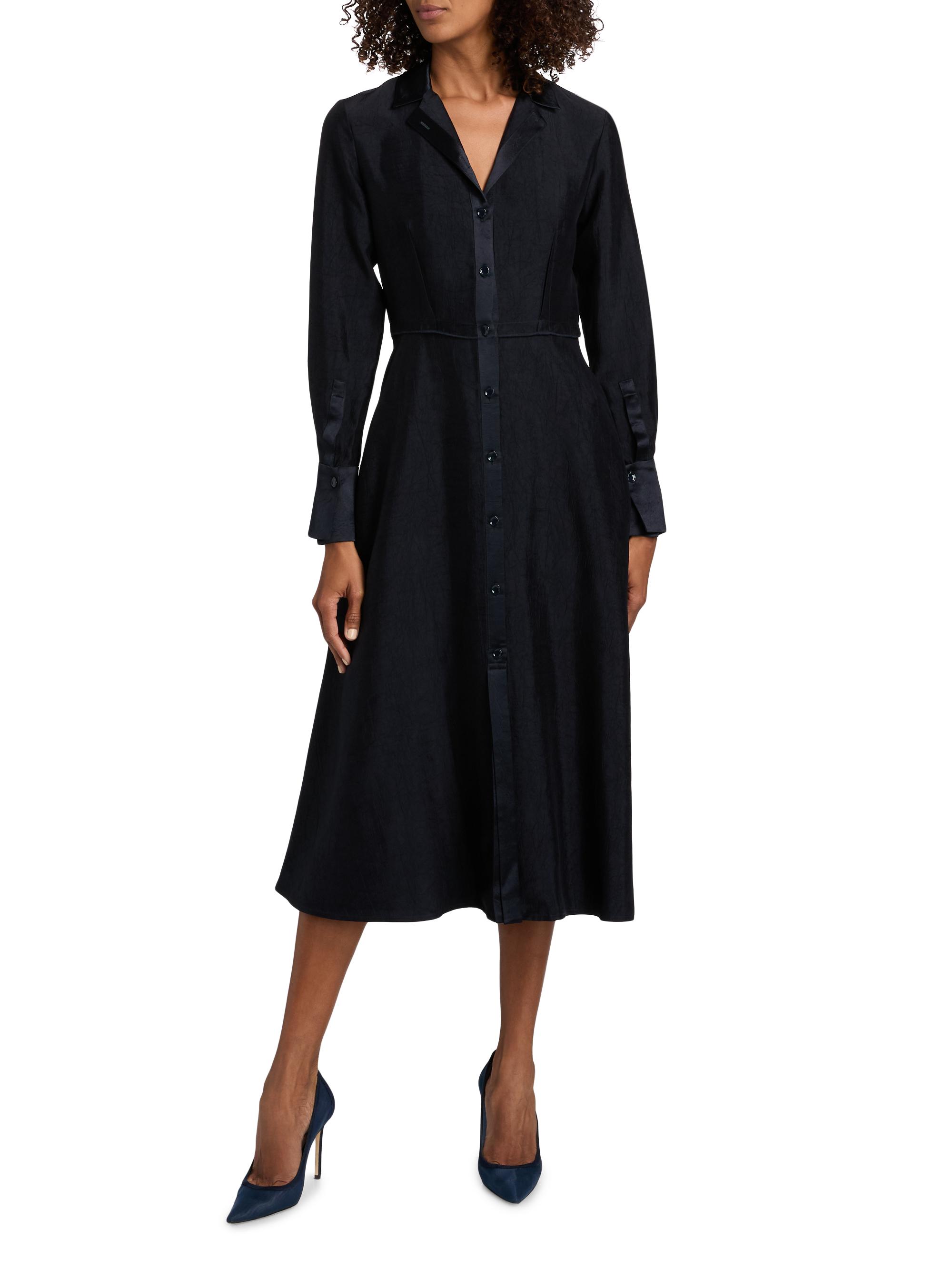 Jason Wu Collection Women's Washed Twill Midi-Shirtdress - Ultra Navy | Thumbnail 2