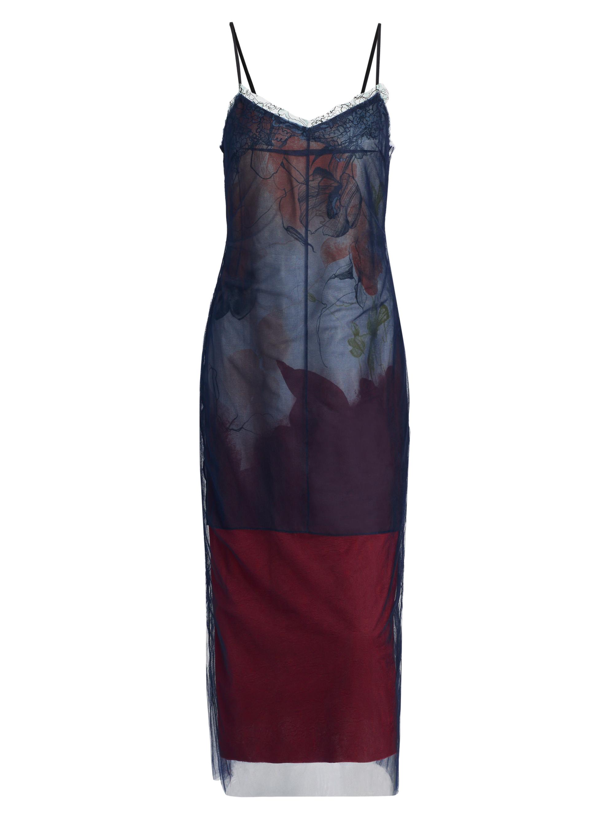 Jason Wu Women's Shadow Floral Collage Slip Midi-Dress - Plaster Umber Multi