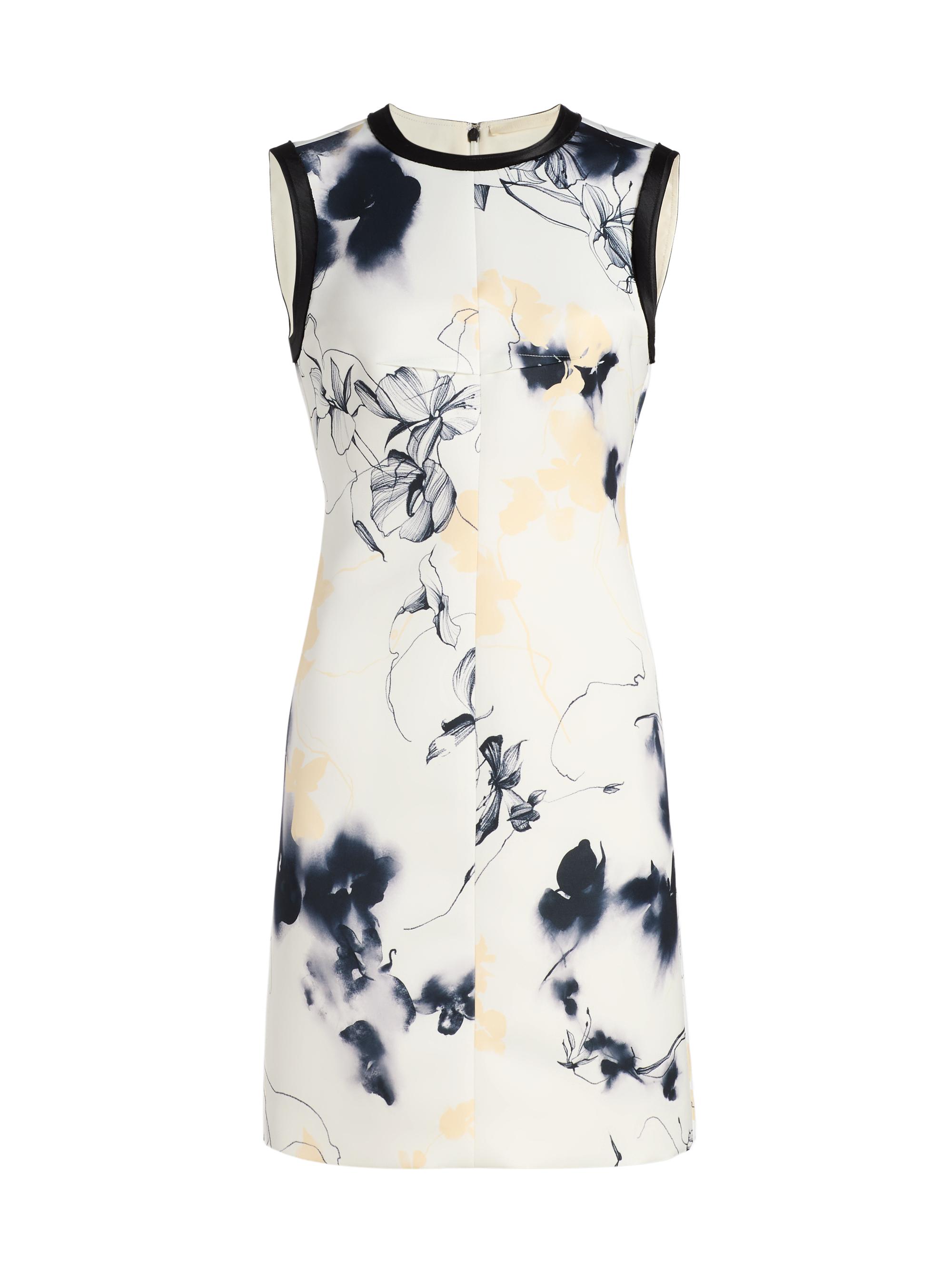 Jason Wu Women's Shadow Floral Matte Duchess Satin Minidress - Chalk Navy Multi