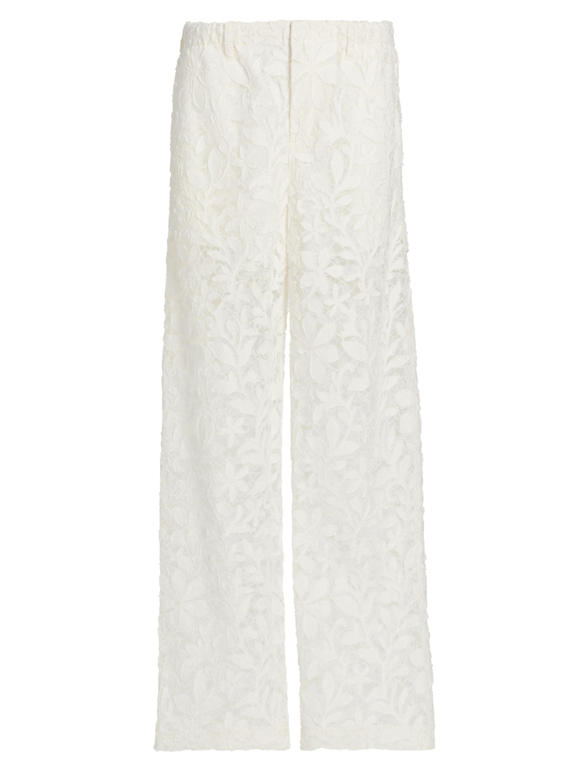 SIMKHAI Women's Braylen Cotton Lace Carpenter Pants - White