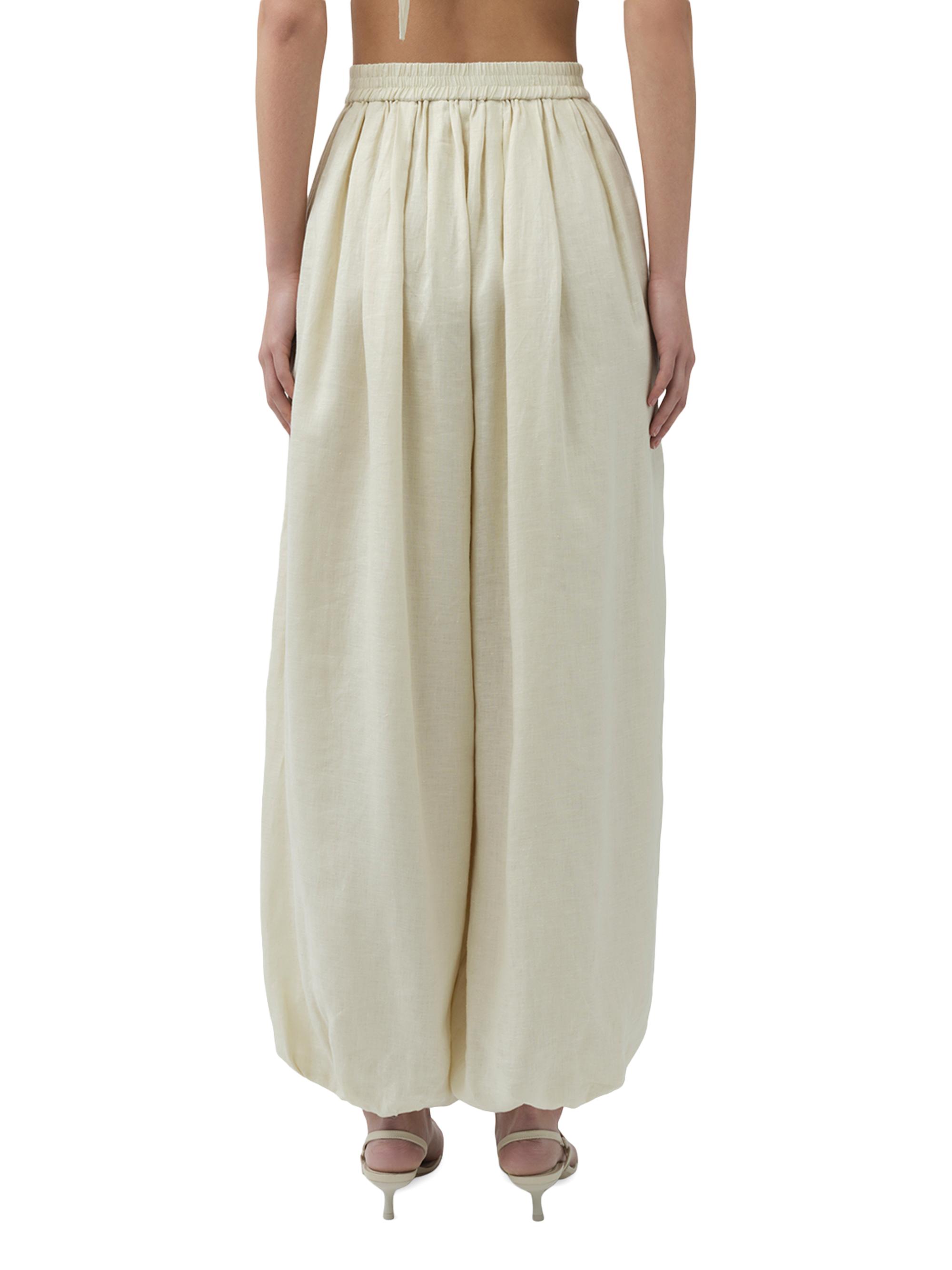 SIMKHAI Women's Selah Lace-Detail Linen-Blend Balloon Pants - Sand | Thumbnail 5