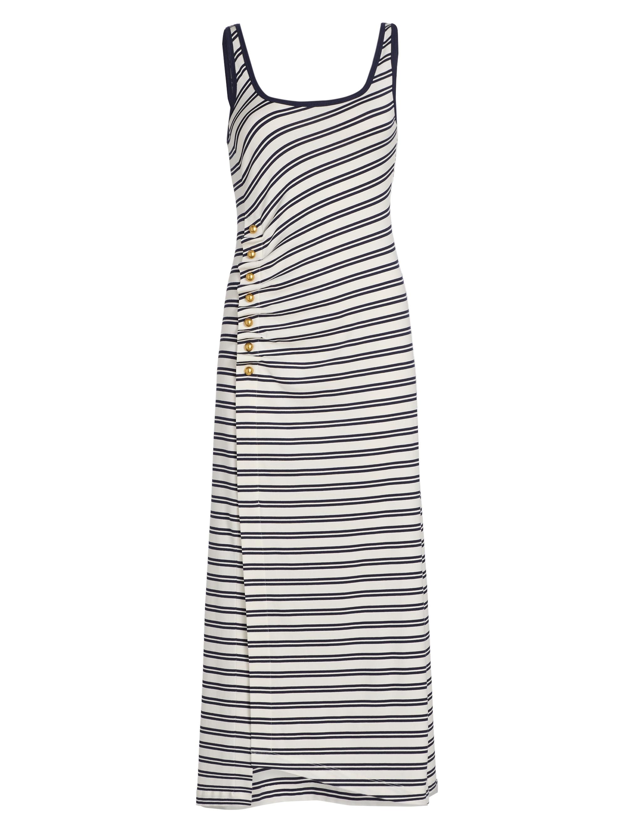 SIMKHAI Women's Becker Stretch Cotton Jersey Midi-Dress - Midnight Stripe