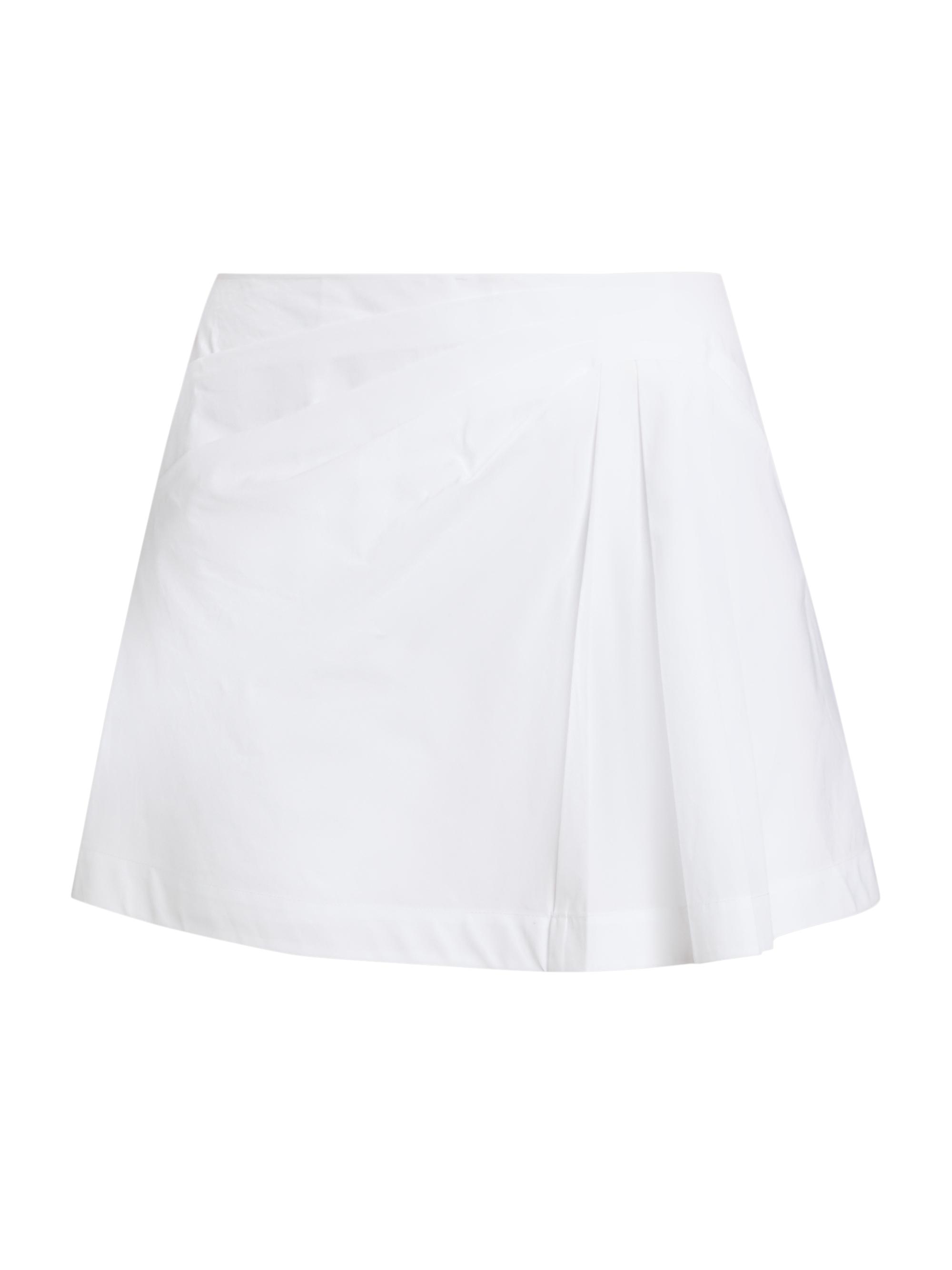 SIMKHAI Women's Devlin Cotton Pleated Miniskort - White