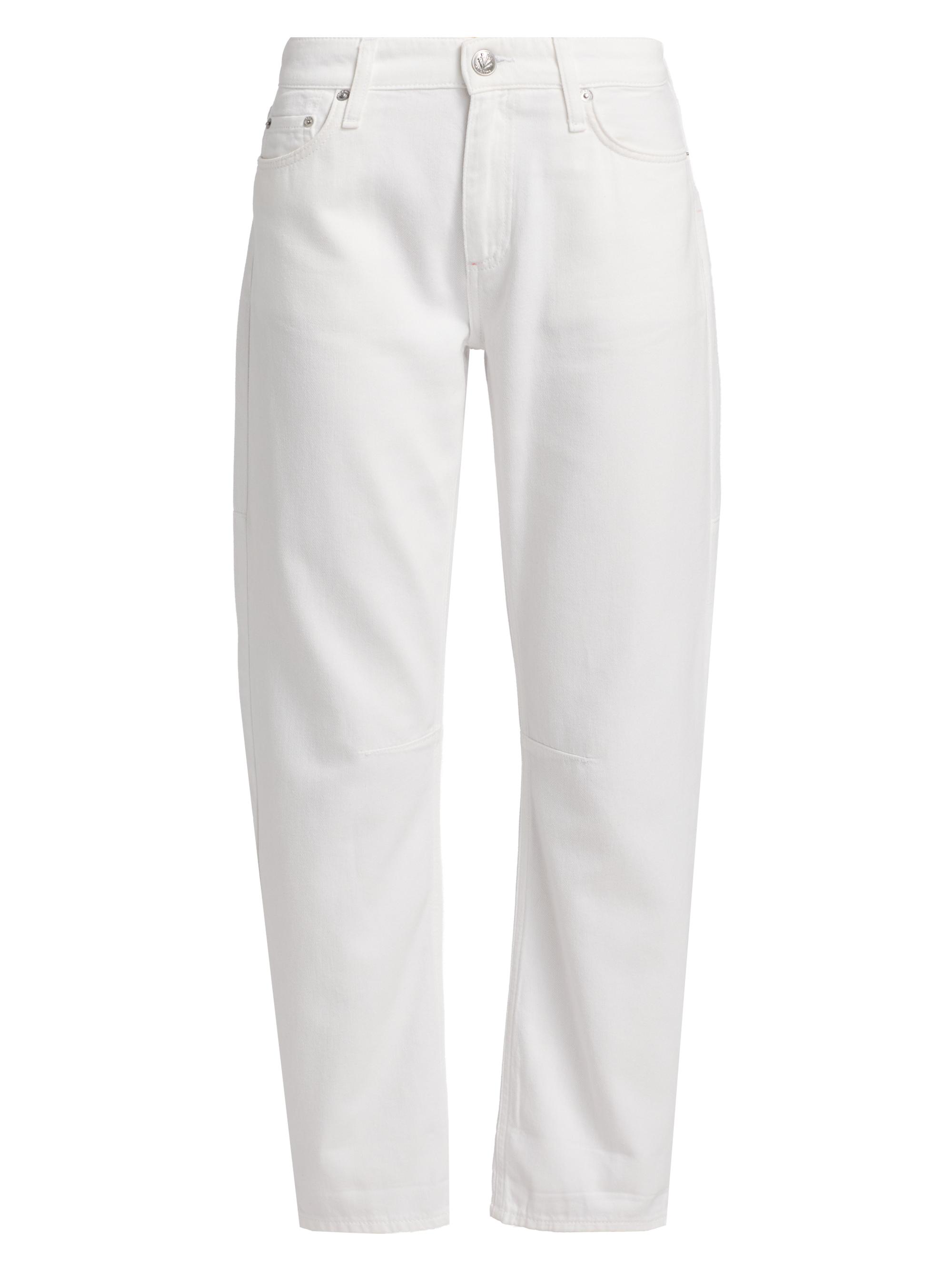 rag & bone Women's Featherweight Stevie Slim Tapered Barrel-Leg Jeans - White