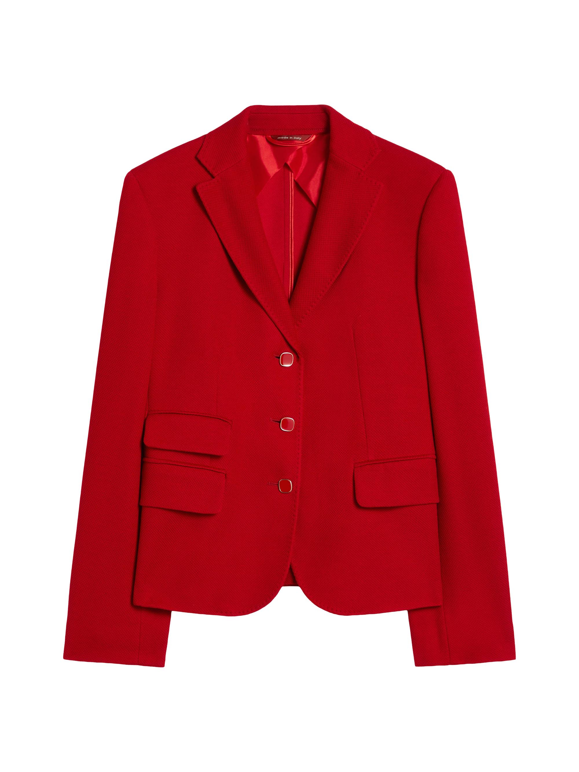Max Mara Women's Single Breasted Piqué Jersey Jacket - Red
