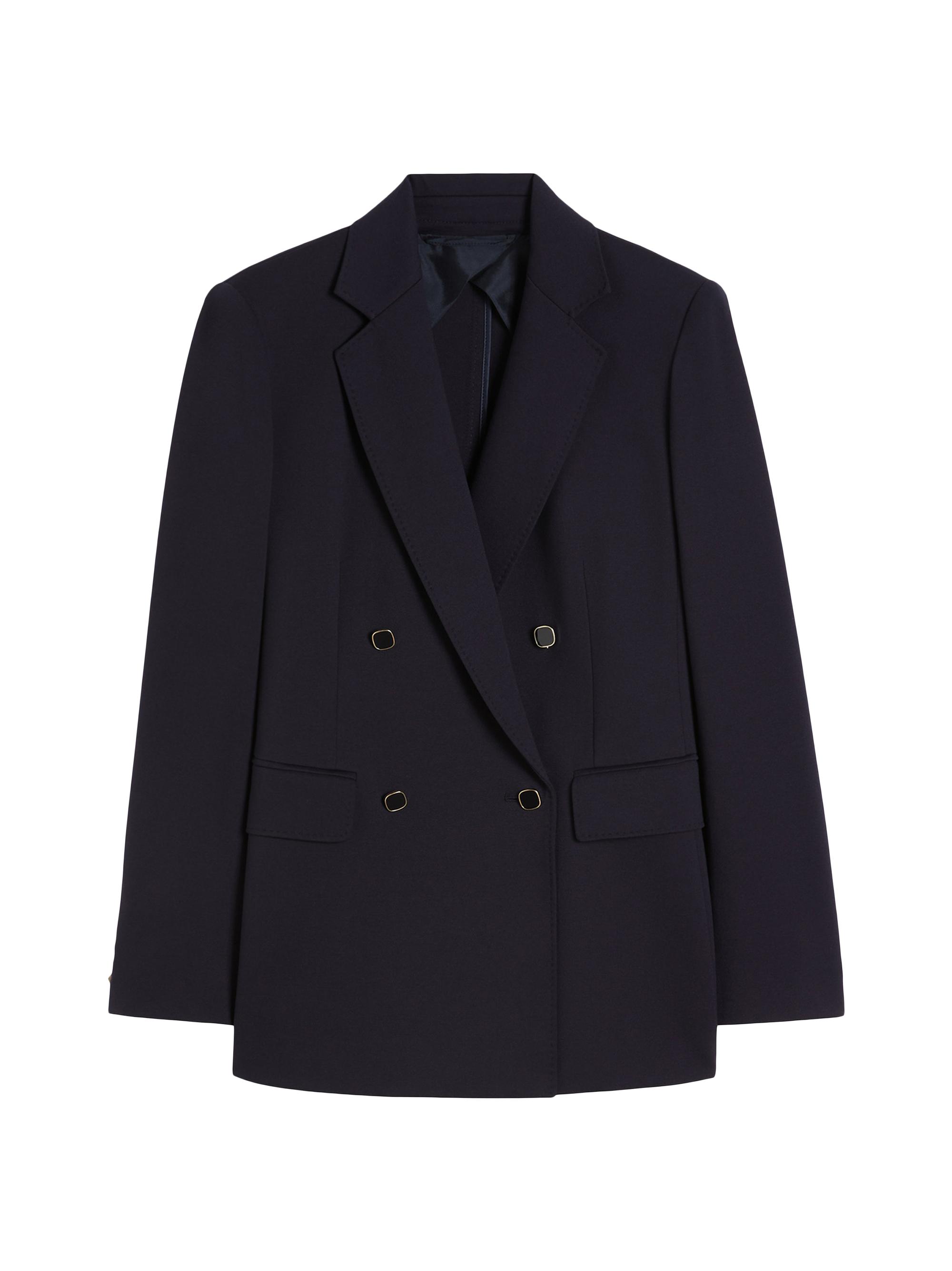 Max Mara Women's Milano Knit Double Breasted Jersey Blazer - Navy