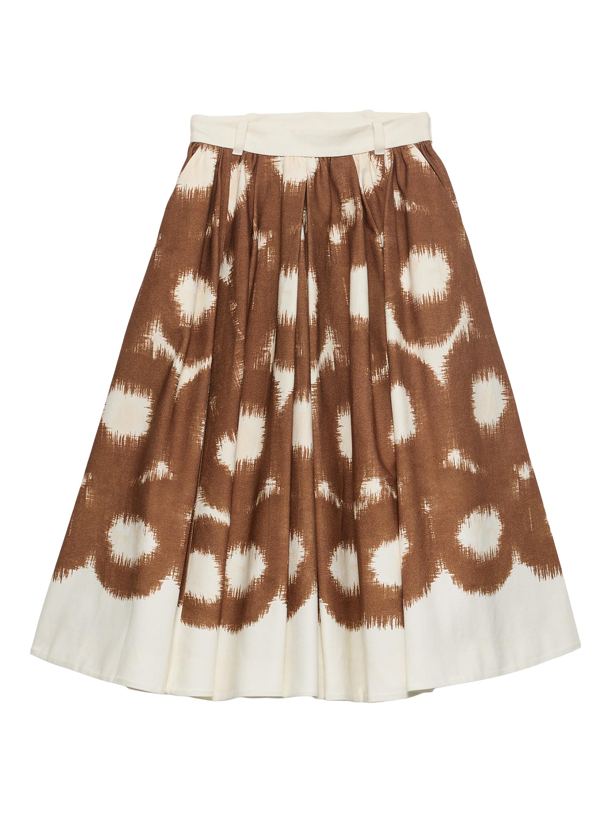 Prada Women's Printed Canvas Skirt - Brown