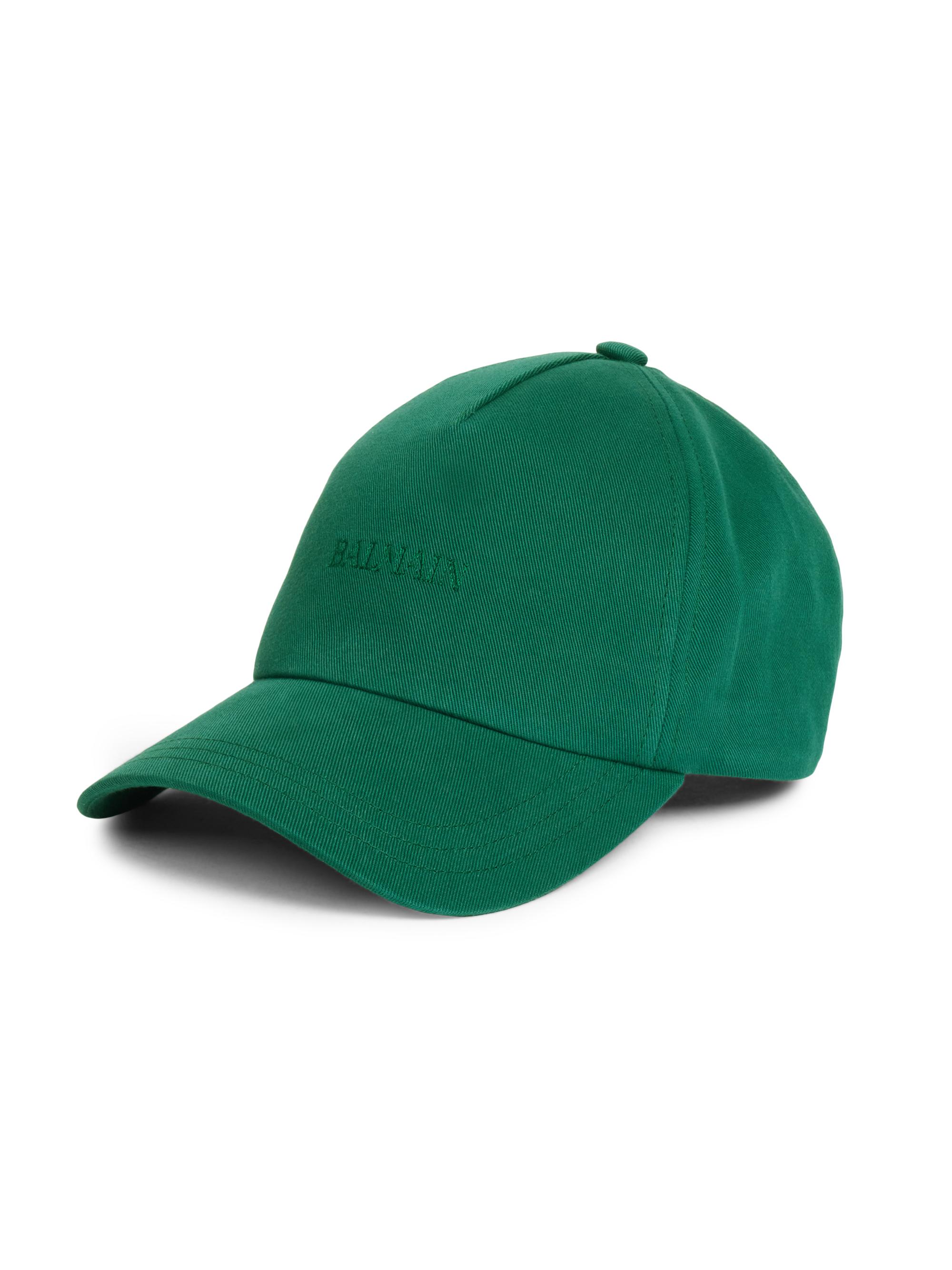 Balmain Men's Vintage Embroidered Cotton Baseball Cap - Green - Men's Accessories