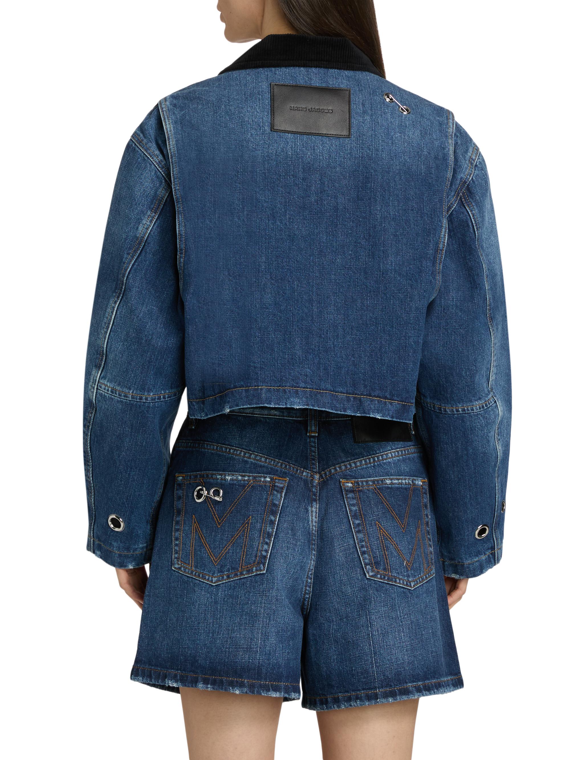 Marc Jacobs Grommet Denim Utility Crop Jacket | Saks Fifth Avenue