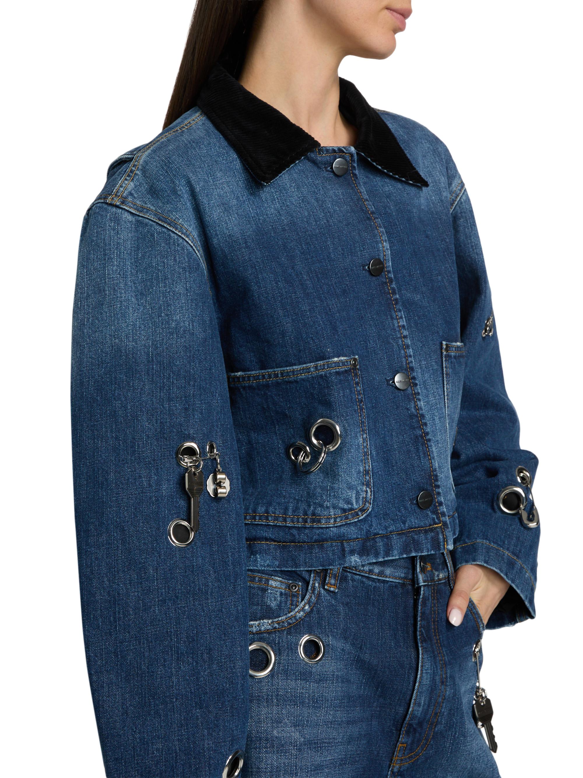 Marc Jacobs Grommet Denim Utility Crop Jacket | Saks Fifth Avenue