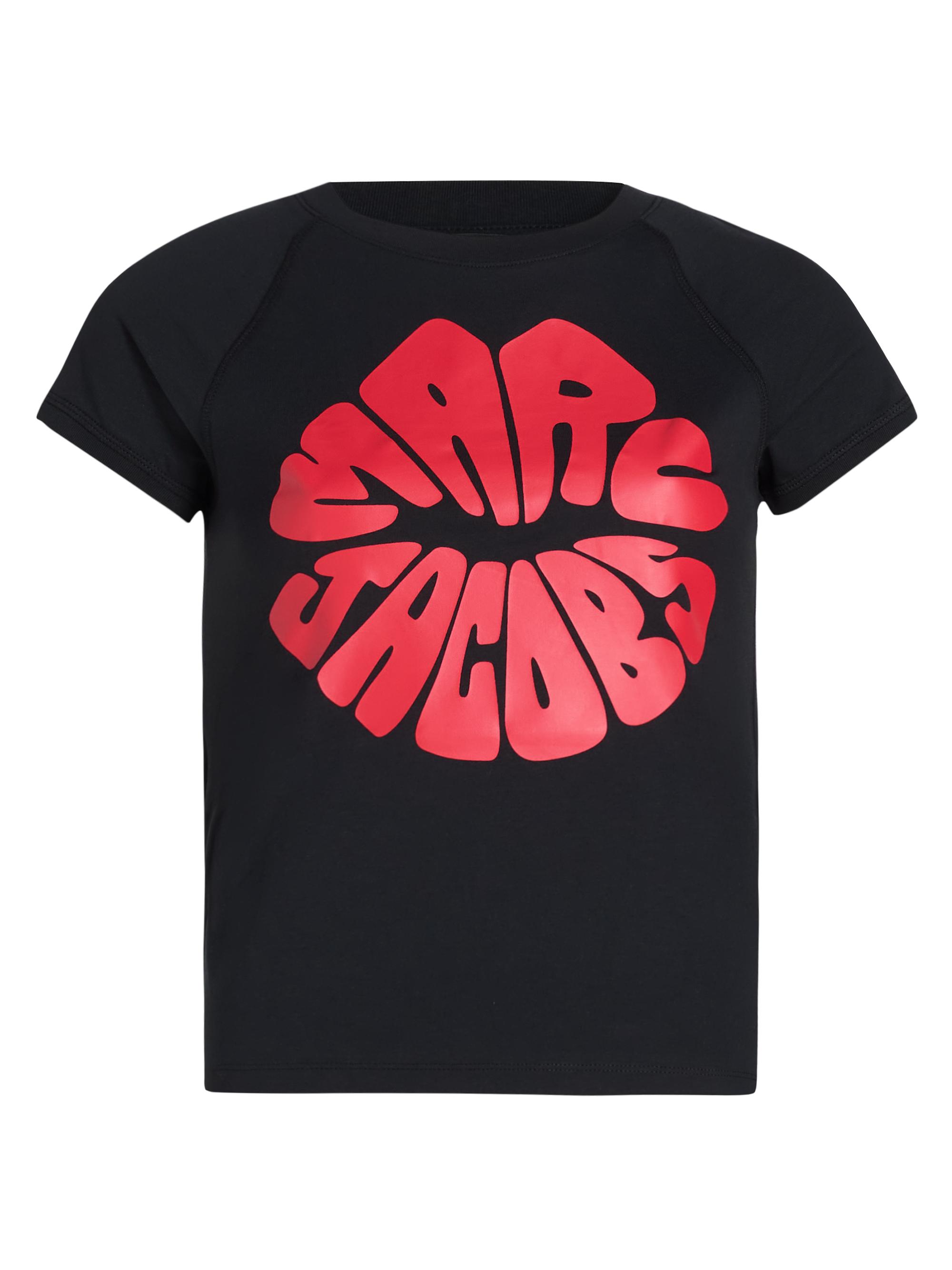 Marc Jacobs Women's Marc Kiss Logo Shrunken T-Shirt - Black Multi