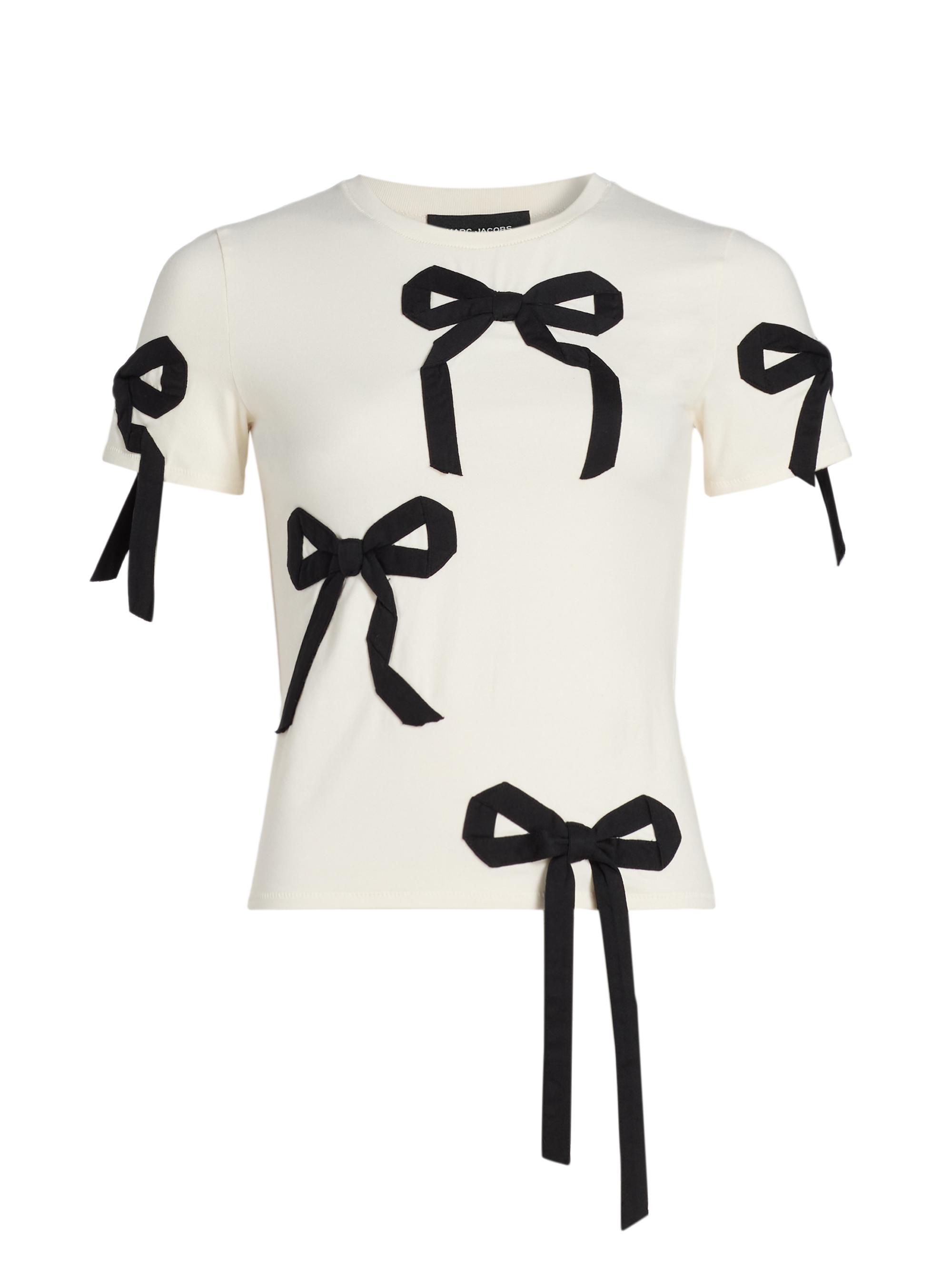 Marc Jacobs Women's Bow Shrunken T-Shirt -  Black