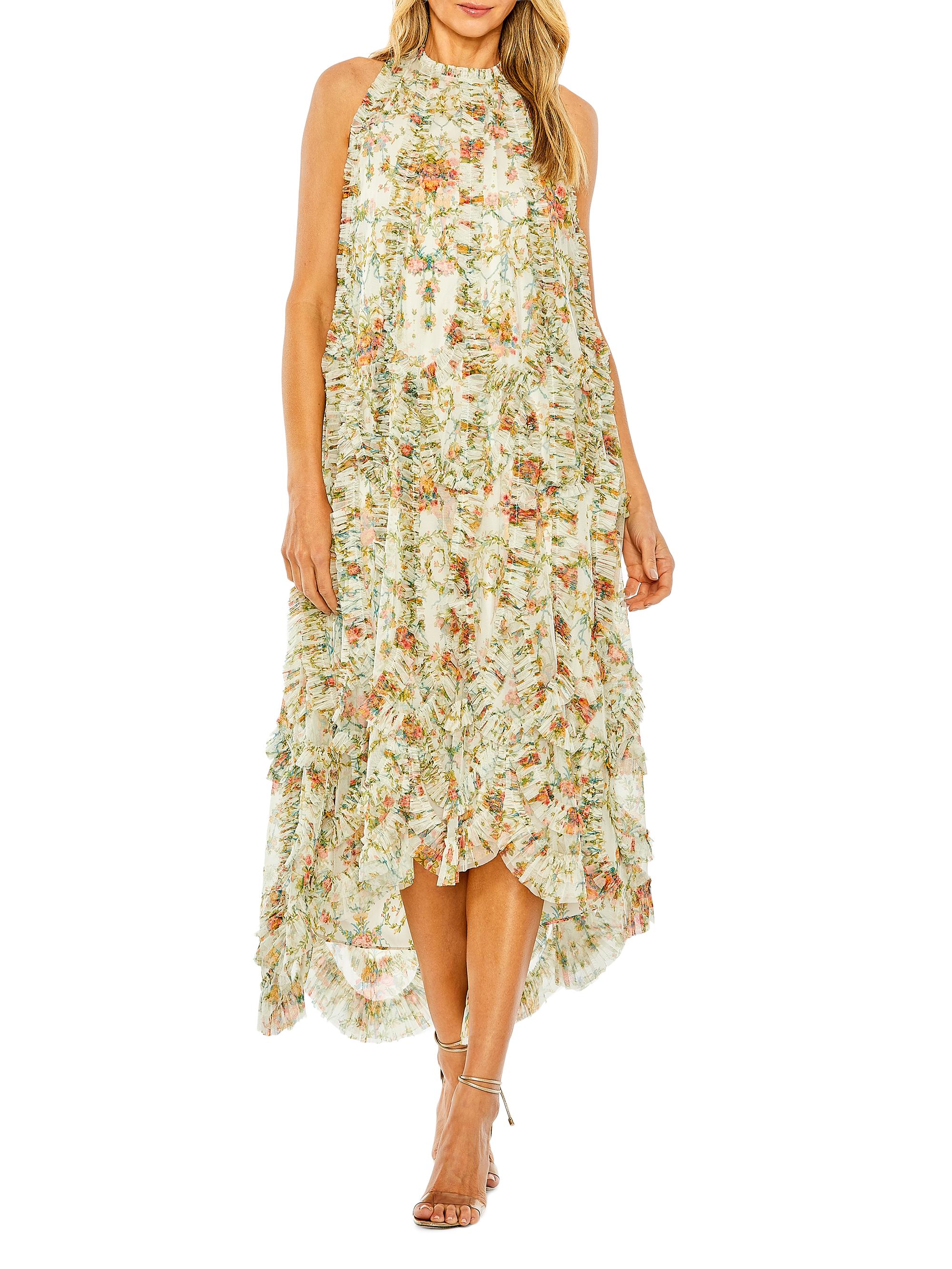 Mac Duggal Women's Floral Ruffle Midi-Dress -  Multi