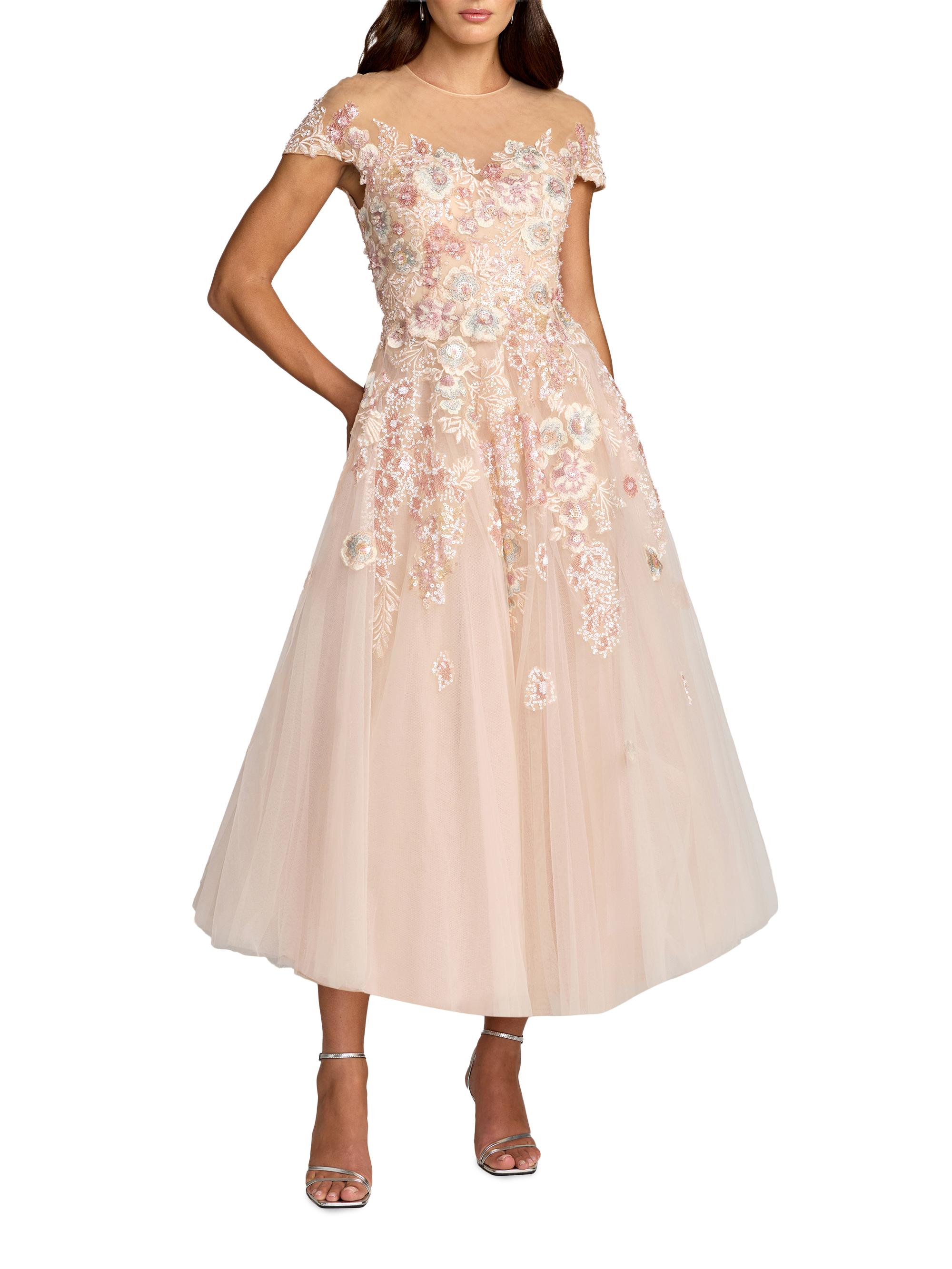 Mac Duggal Floral-Embroidered A-Line Cocktail Dress | Saks Fifth Avenue