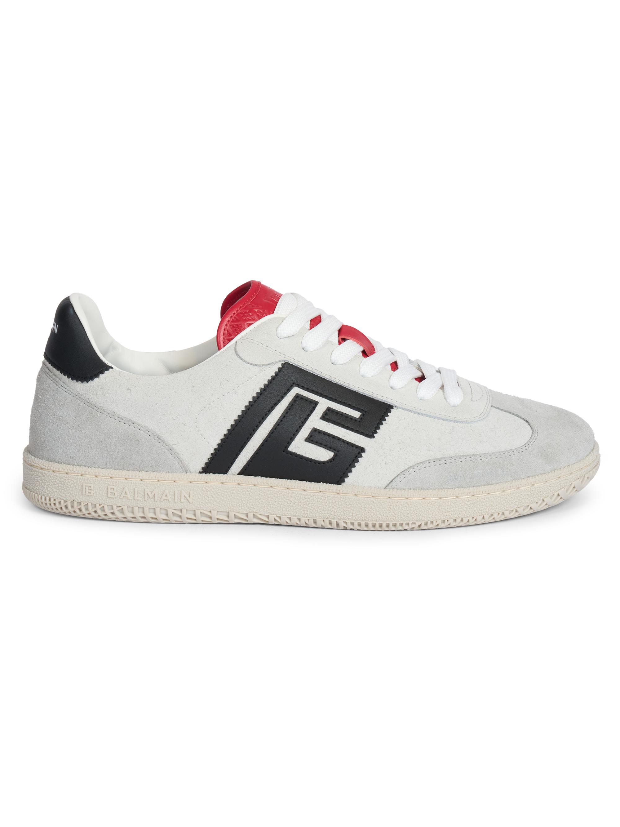 Balmain Men's Swan Leather Low Sneakers