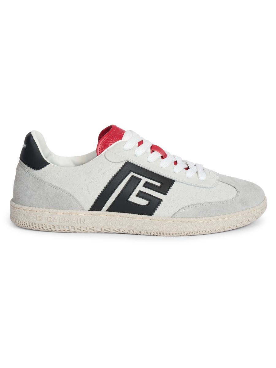 Balmain ​Swan Leather Low Sneakers | Saks Fifth Avenue