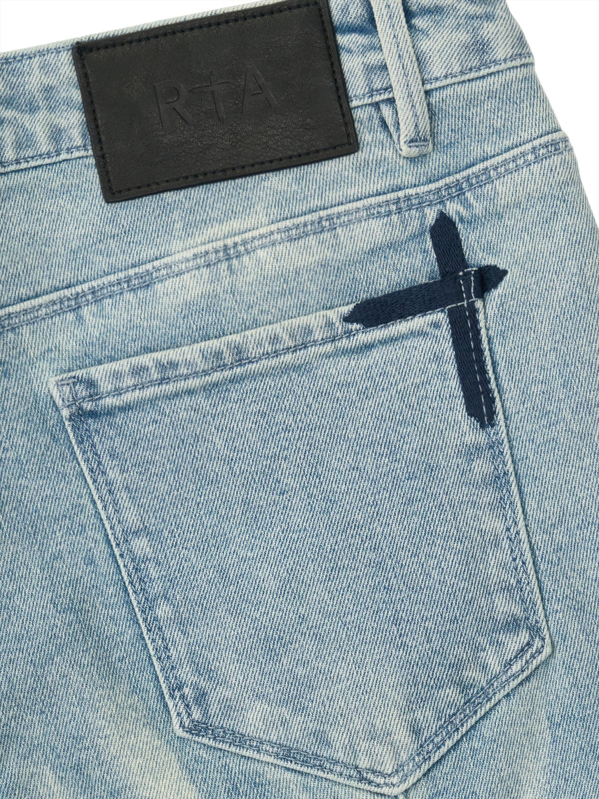 RTA Men's Chaparral Clayton Printed Skinny Jeans - Sky | Thumbnail 4
