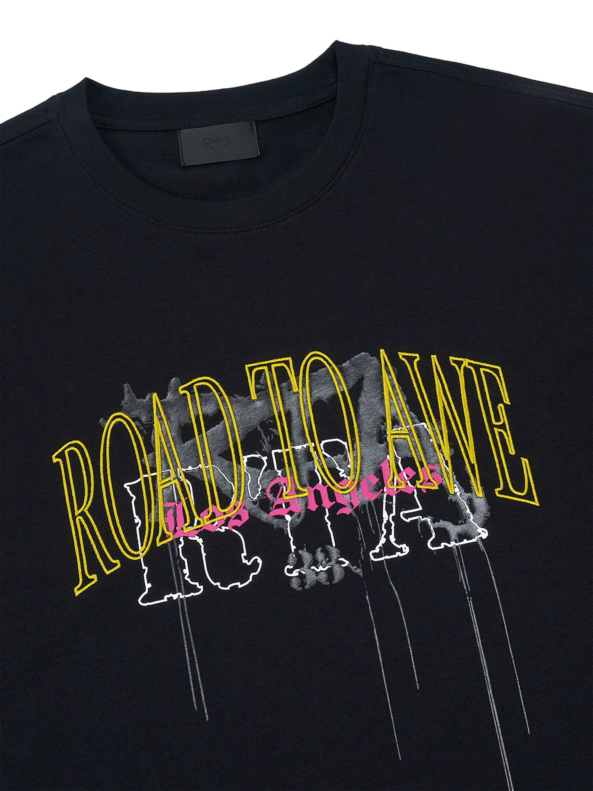 RTA Men's Chaparral Colin Oversized Cotton Crewneck T-Shirt - Black Mixed Logo | Thumbnail 3