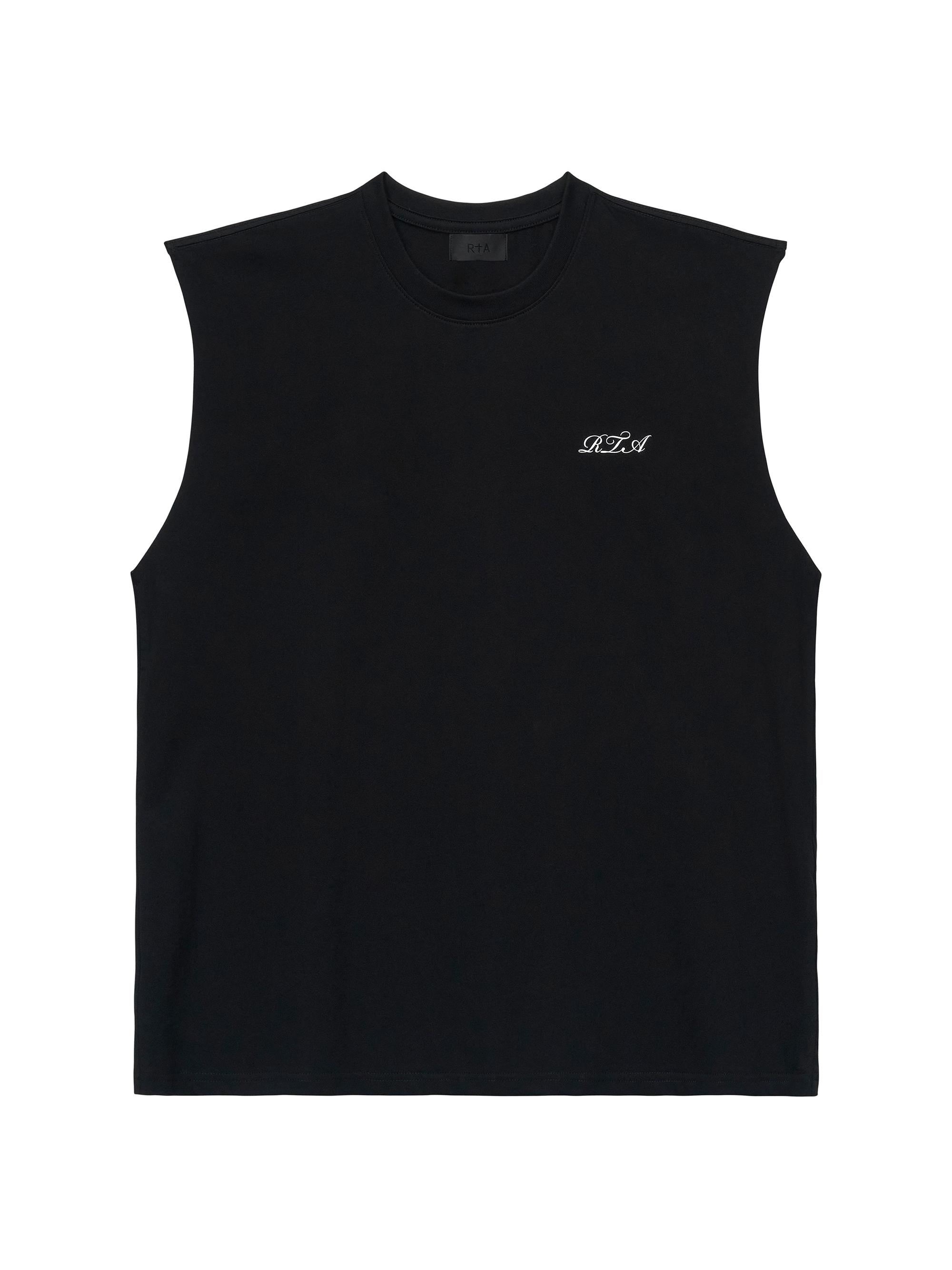 RTA Men's Chaparral Terry Cursive Logo Muscle Tank - Black Cursive