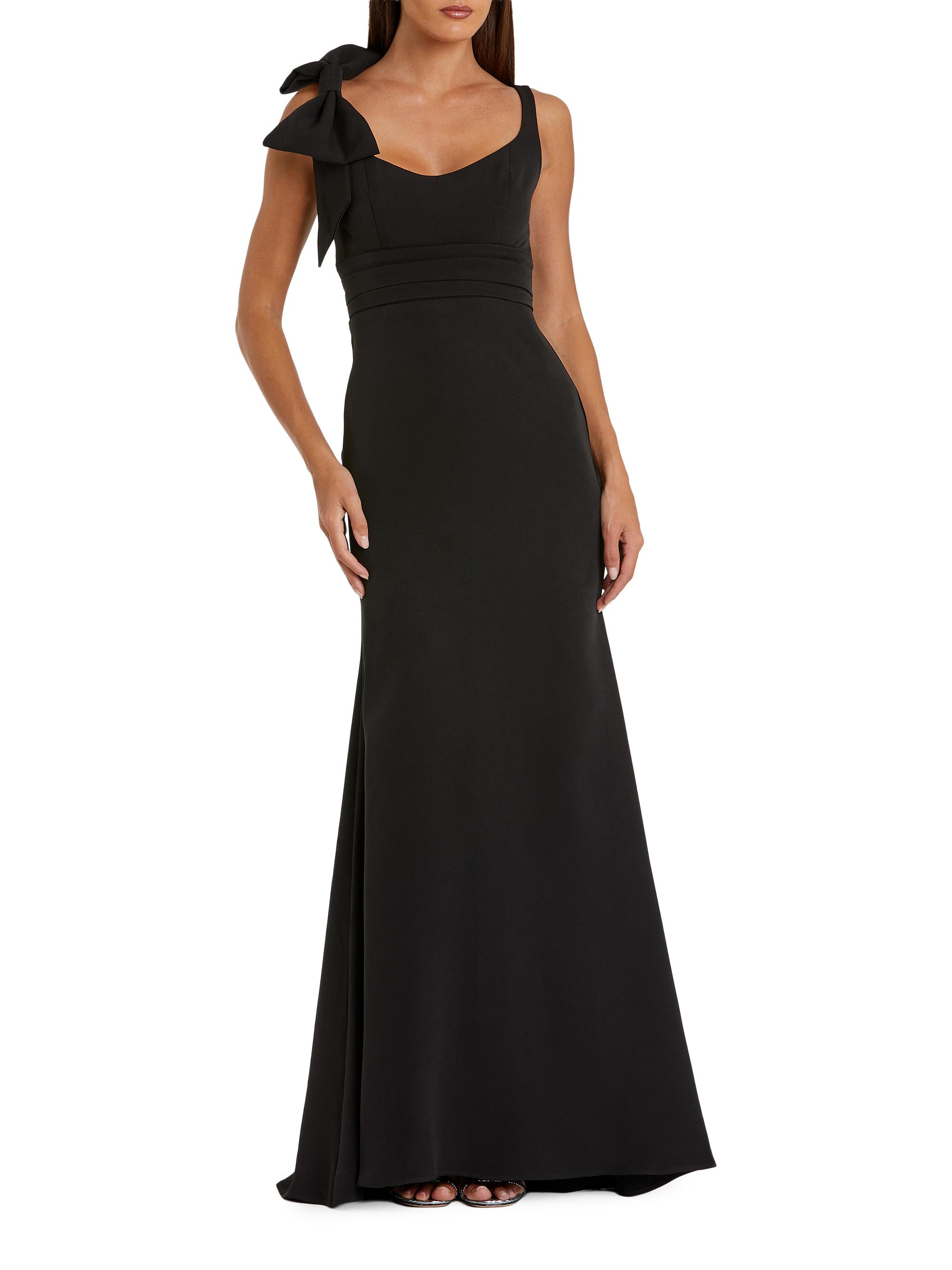 Mac Duggal Women's Bow-Detail Crepe A-Line Gown - Black