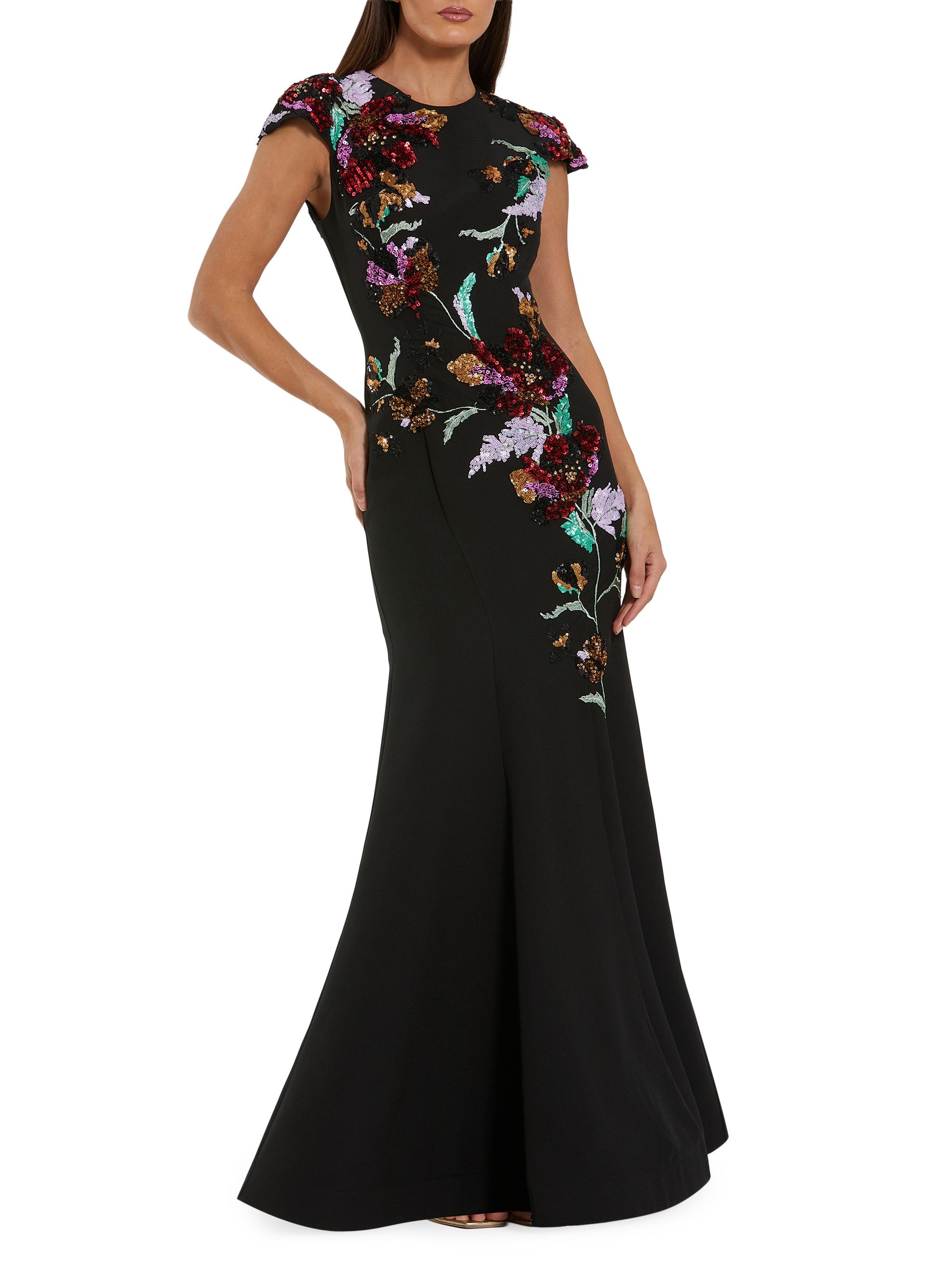 Mac Duggal Embellished Floral Crepe Mermaid Gown | Saks Fifth Avenue
