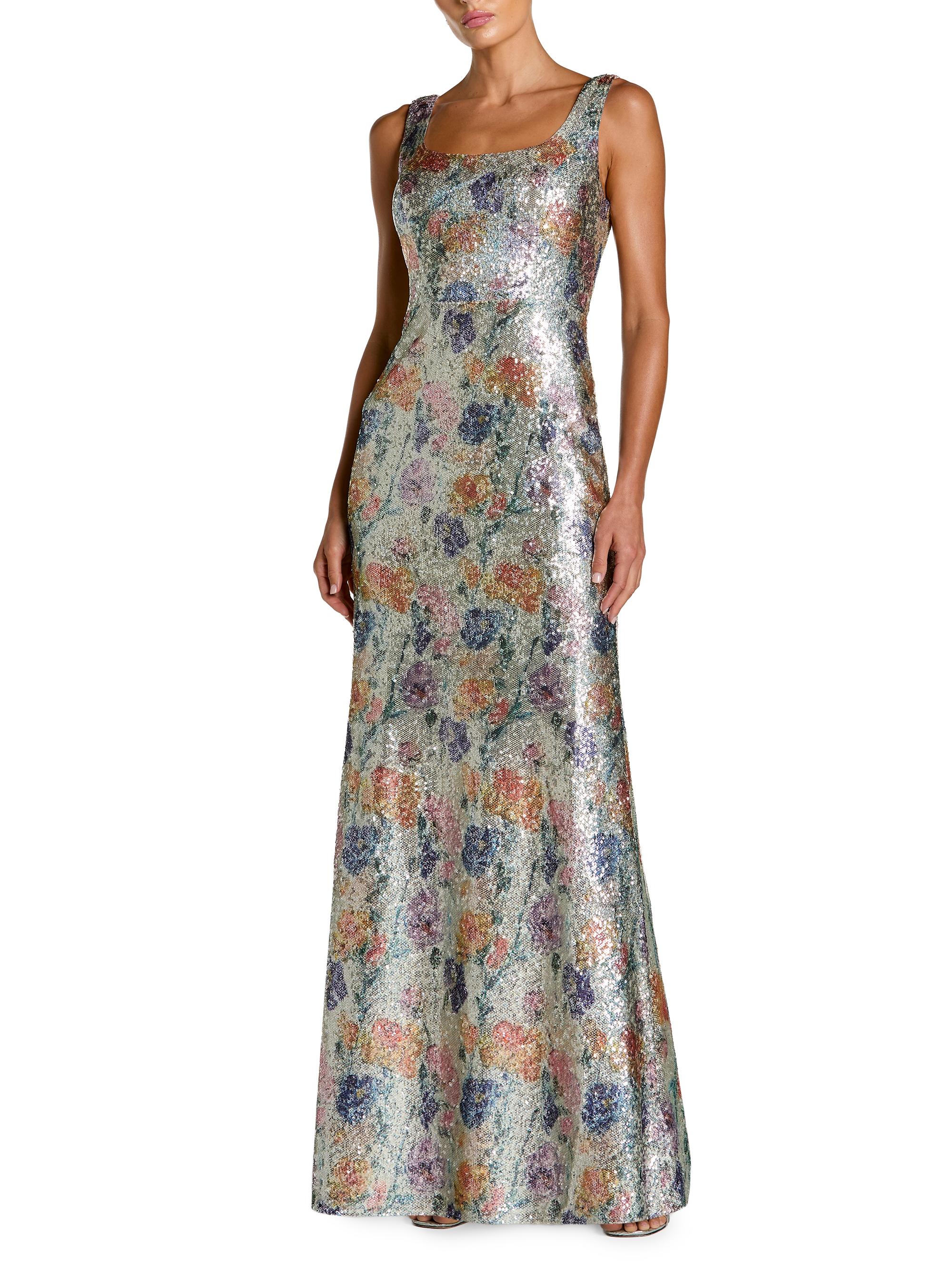 mac duggal one-shoulder bow floral brocade a-line maxi dress Mac Duggal 9334 Long Formal Fitted 3D Floral Evening Dress – The Dress  Outlet