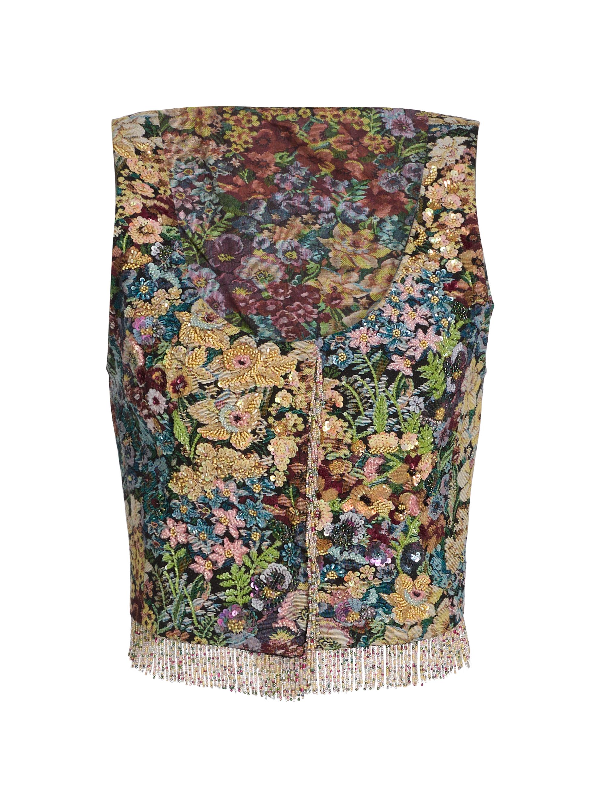 Kobi Halperin Women's Hazel Beaded Floral Fringe Vest