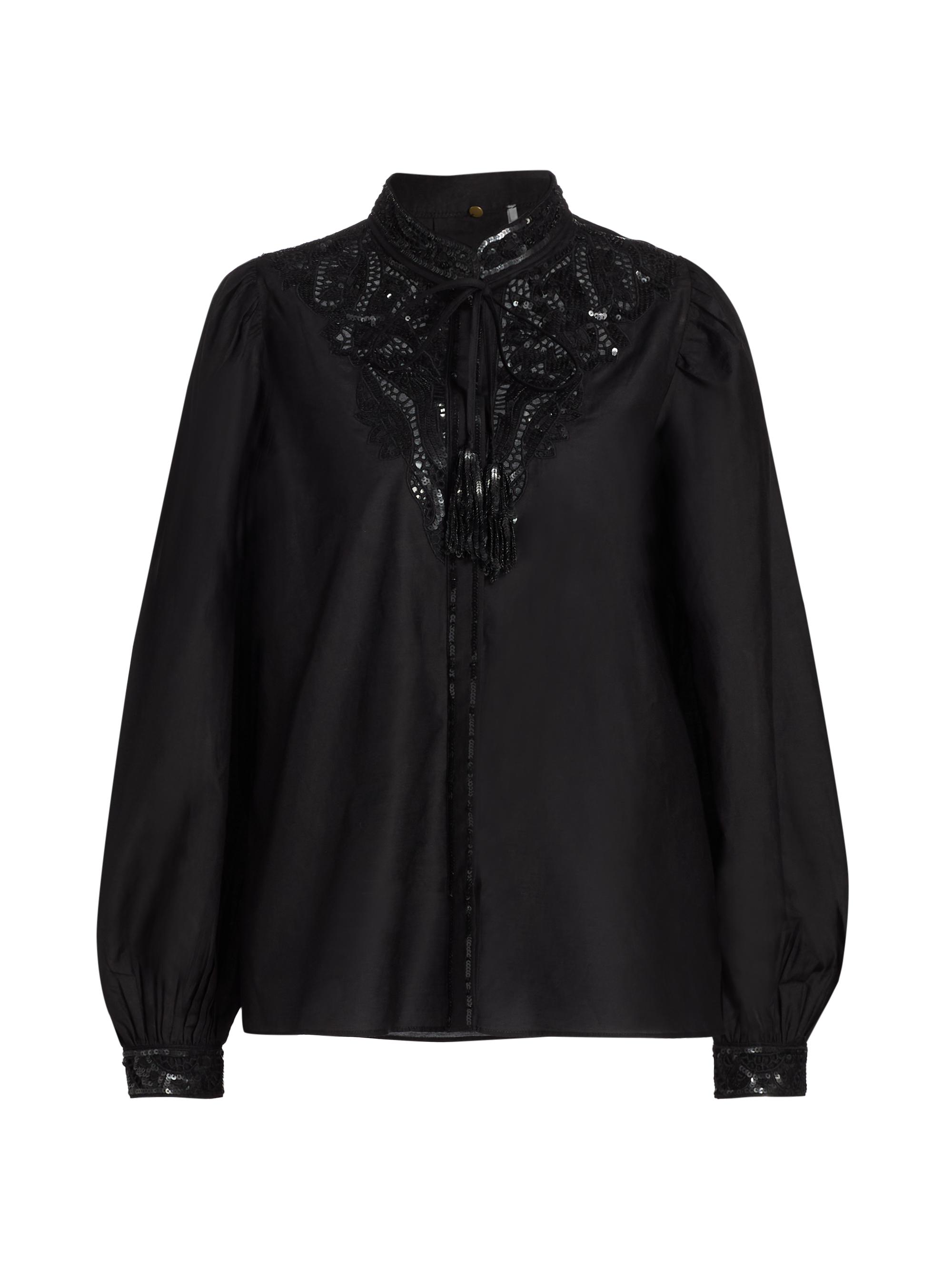Kobi Halperin Women's Harper Sequined Lace Blouse - Black | Thumbnail 8