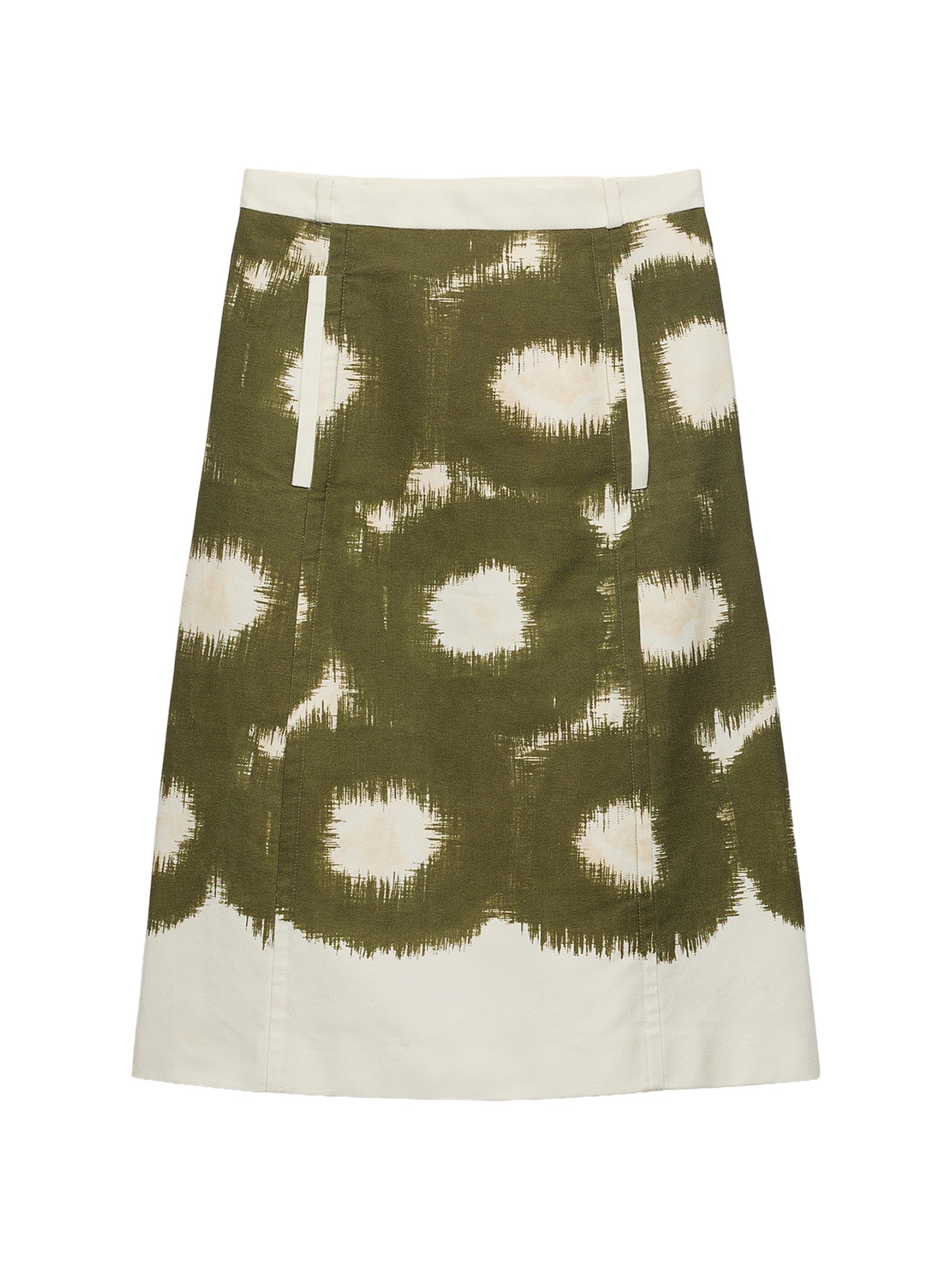 Prada Women's Printed Canvas Skirt - Green