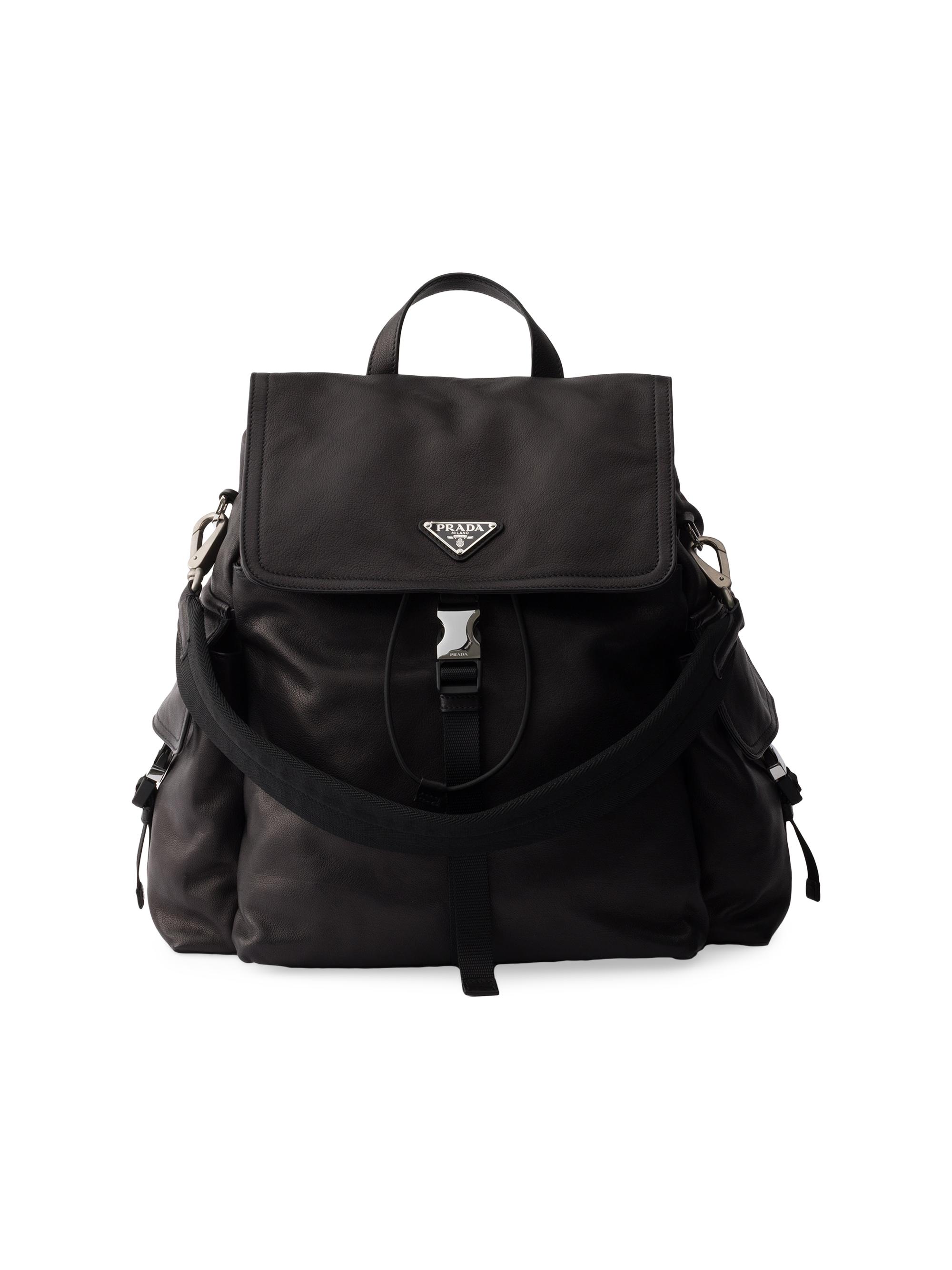 Prada Men's Explore Leather Backpack - Black