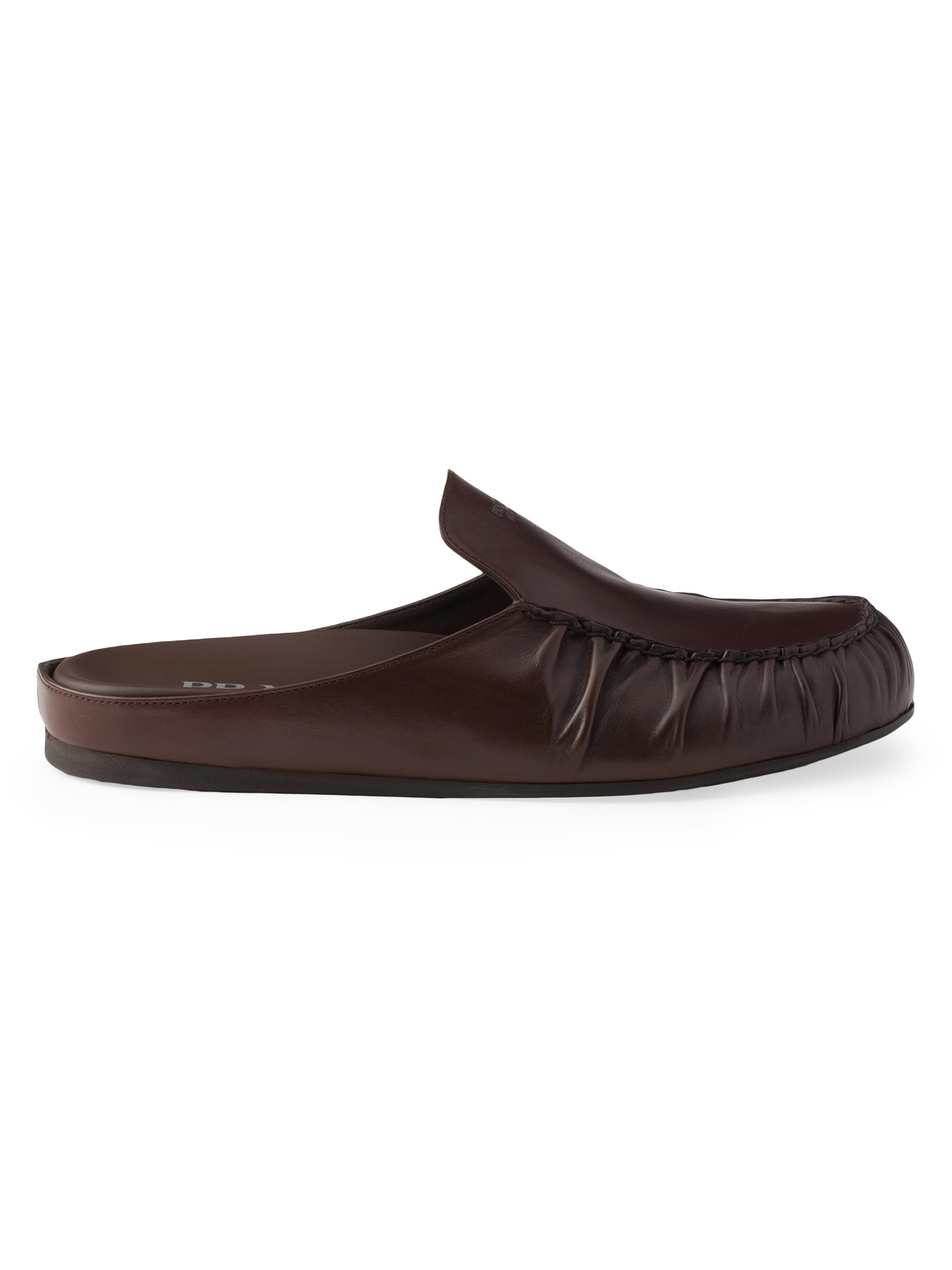 Prada Men's Leather Mules - Brown