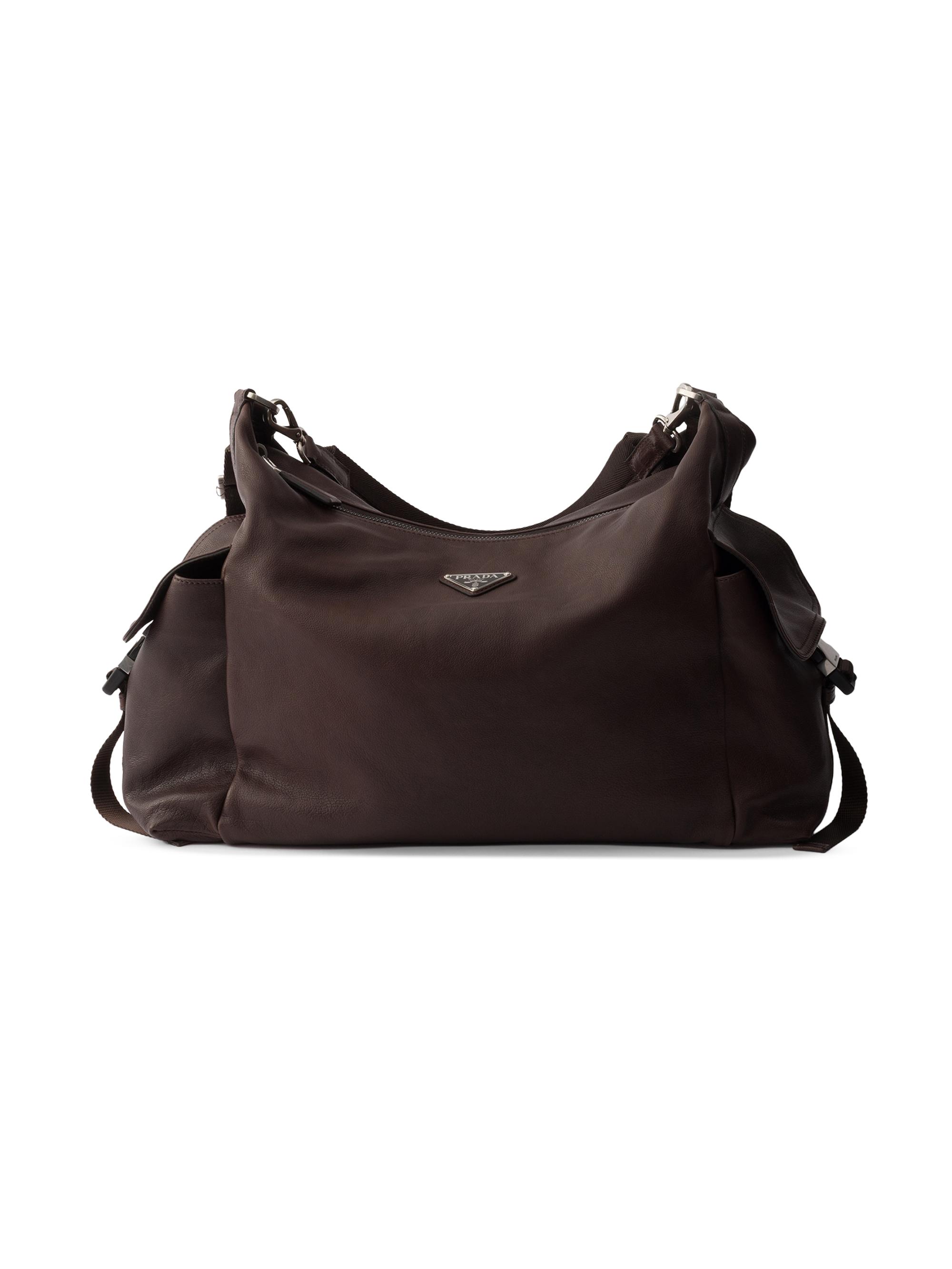 Prada Men's Explore Leather Shoulder Bag - Brown