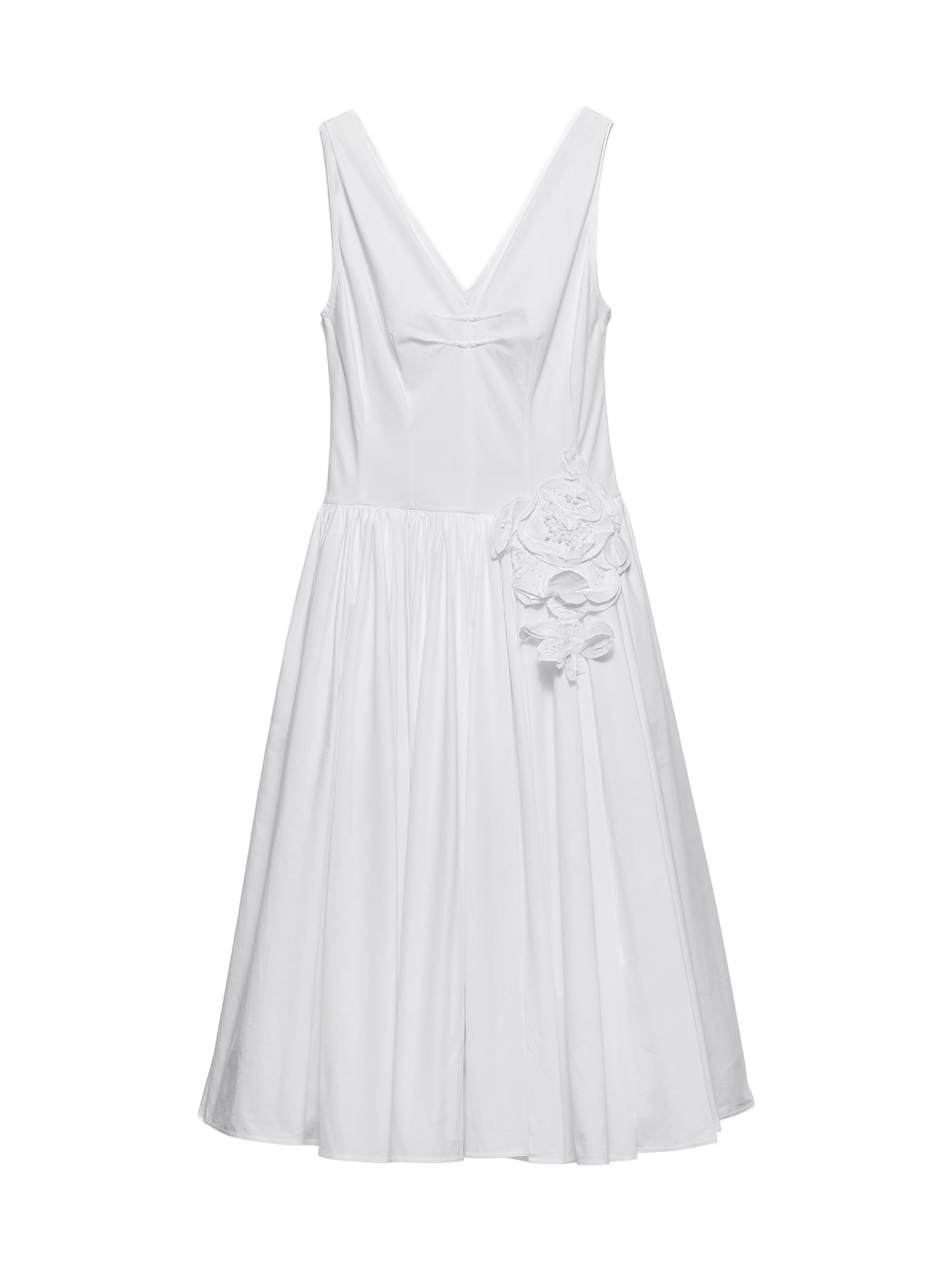 Women's Cotton Poplin Dress - White