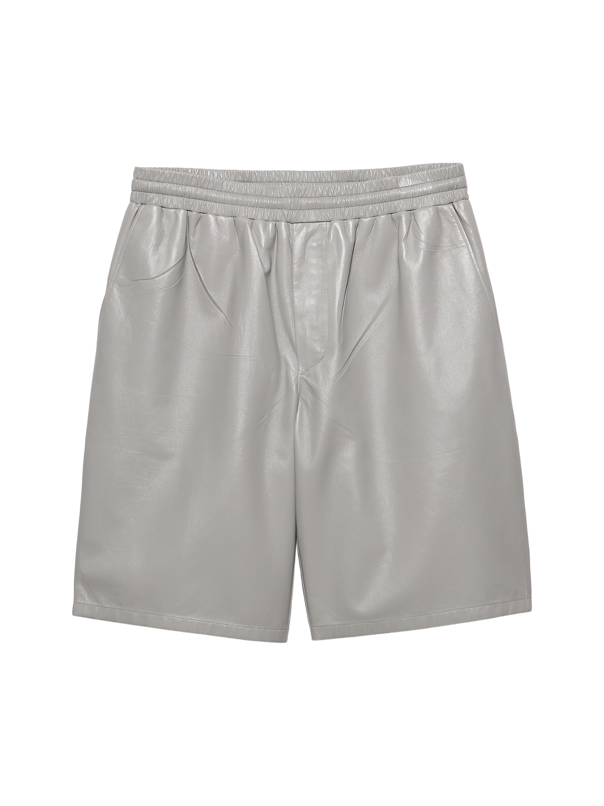 Prada Men's Leather Bermudas - Grey