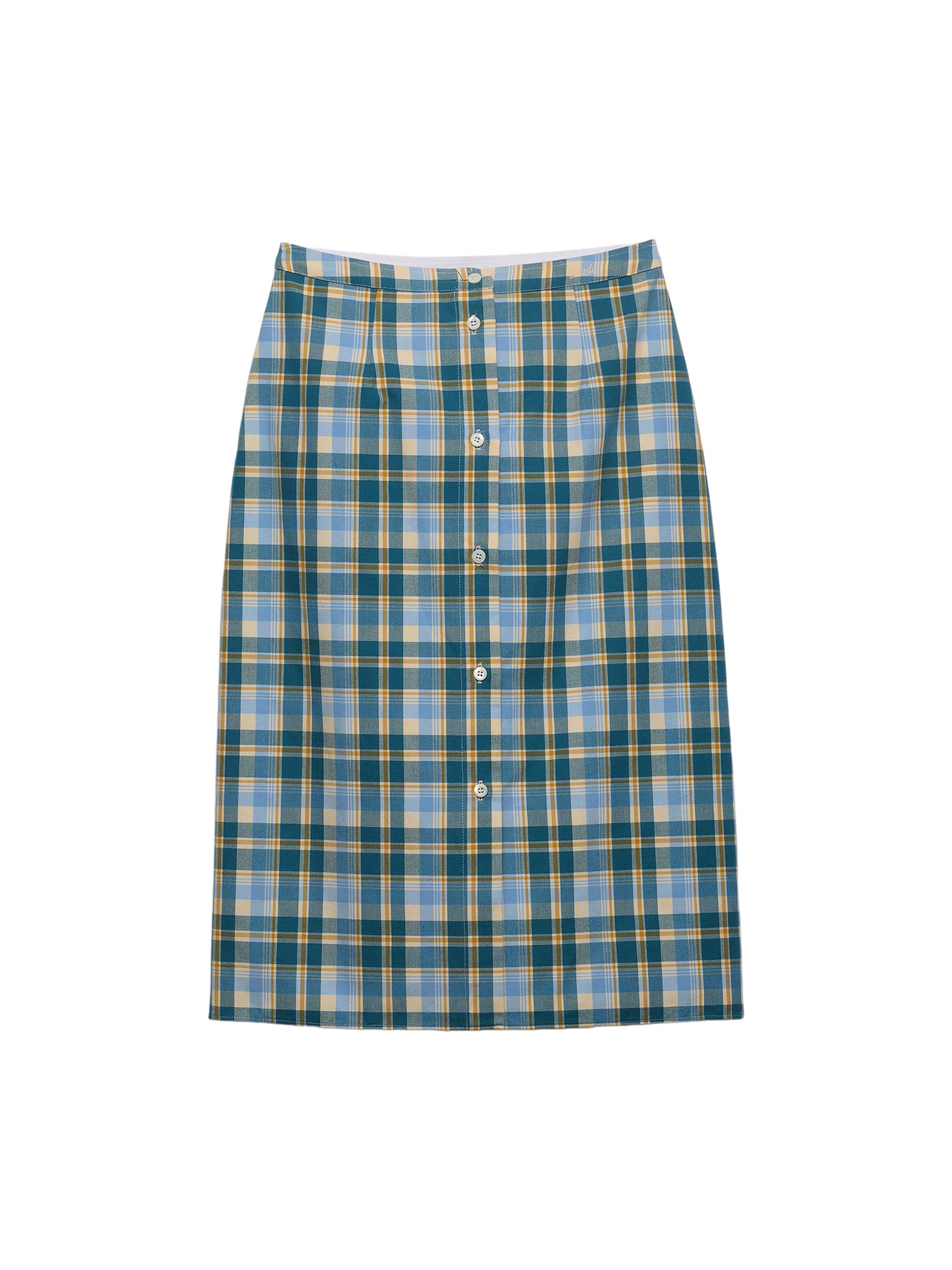 Prada Women's Plaid Cotton Pencil Skirt - Beige Khaki