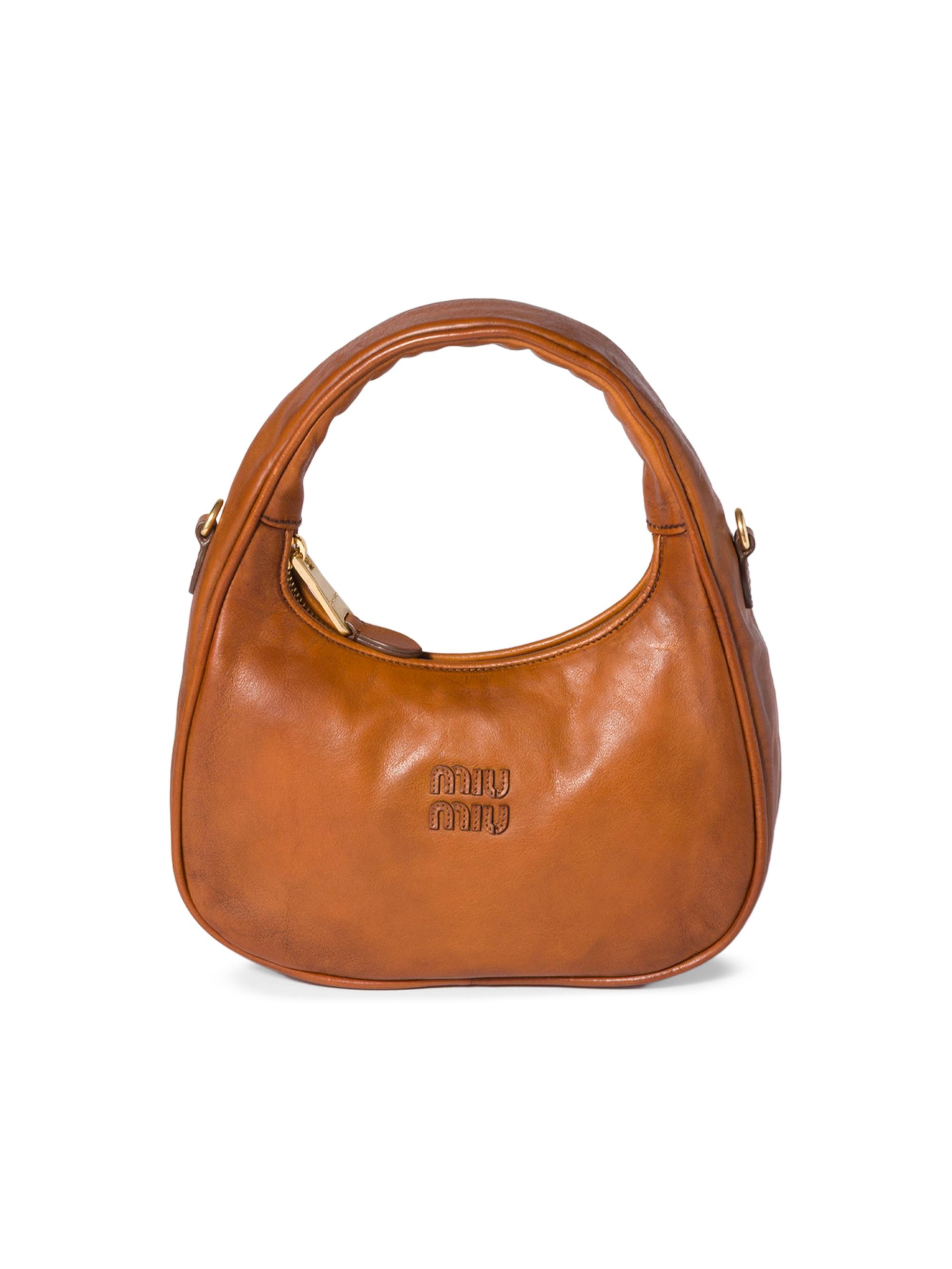 Miu Miu Women's Wander Leather Top Handle Bag - Brown