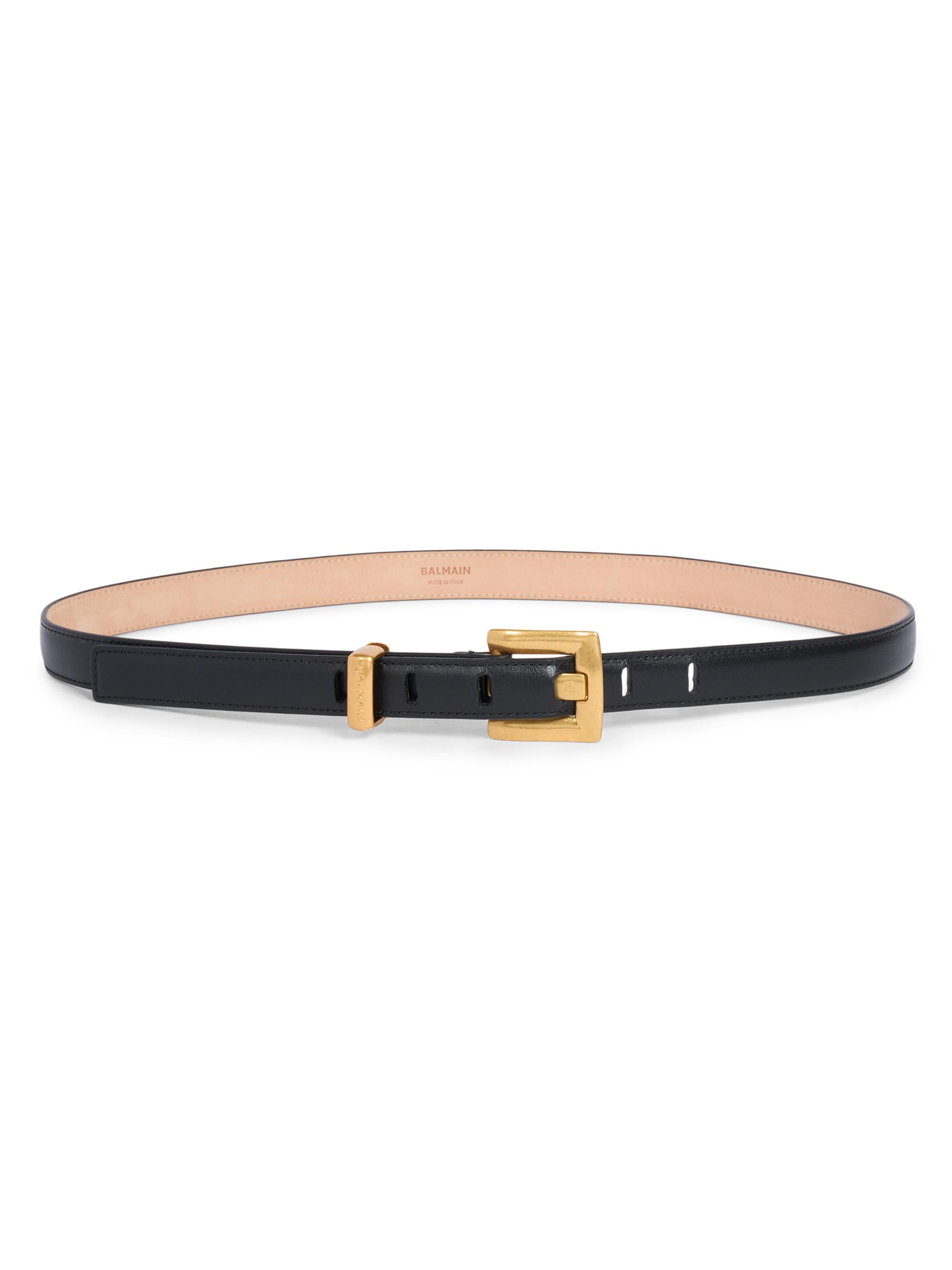 Balmain Women's Anthem Thin Leather Belt - Noir - Women's Accessories