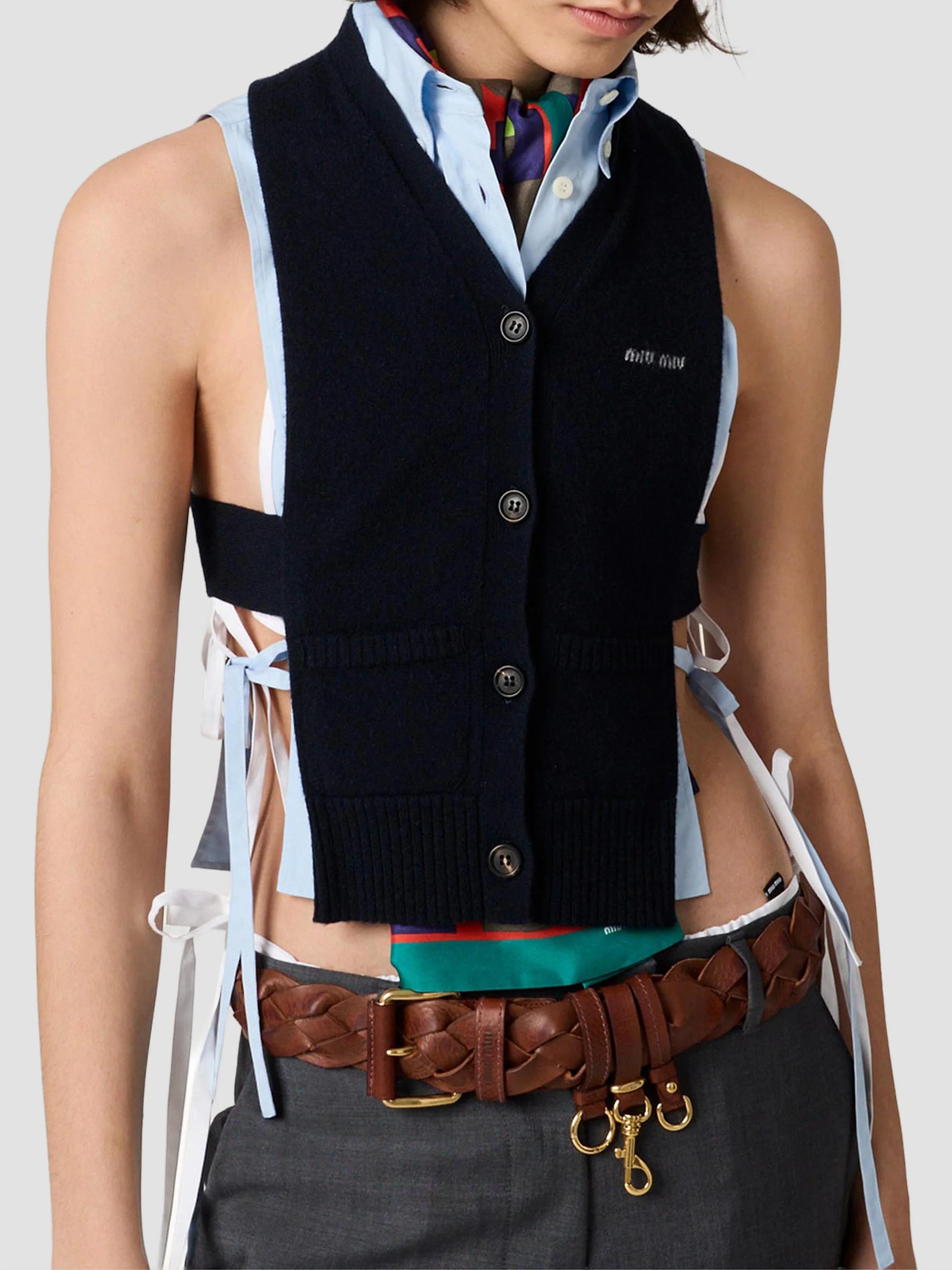 Miu Miu Cashmere Cardigan Vest | Saks Fifth Avenue