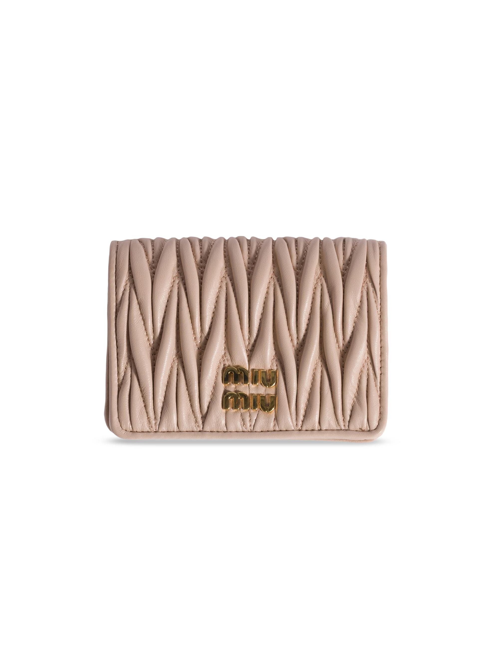 Miu Miu Women's  Matelassé Nappa Leather Wallet - Beige