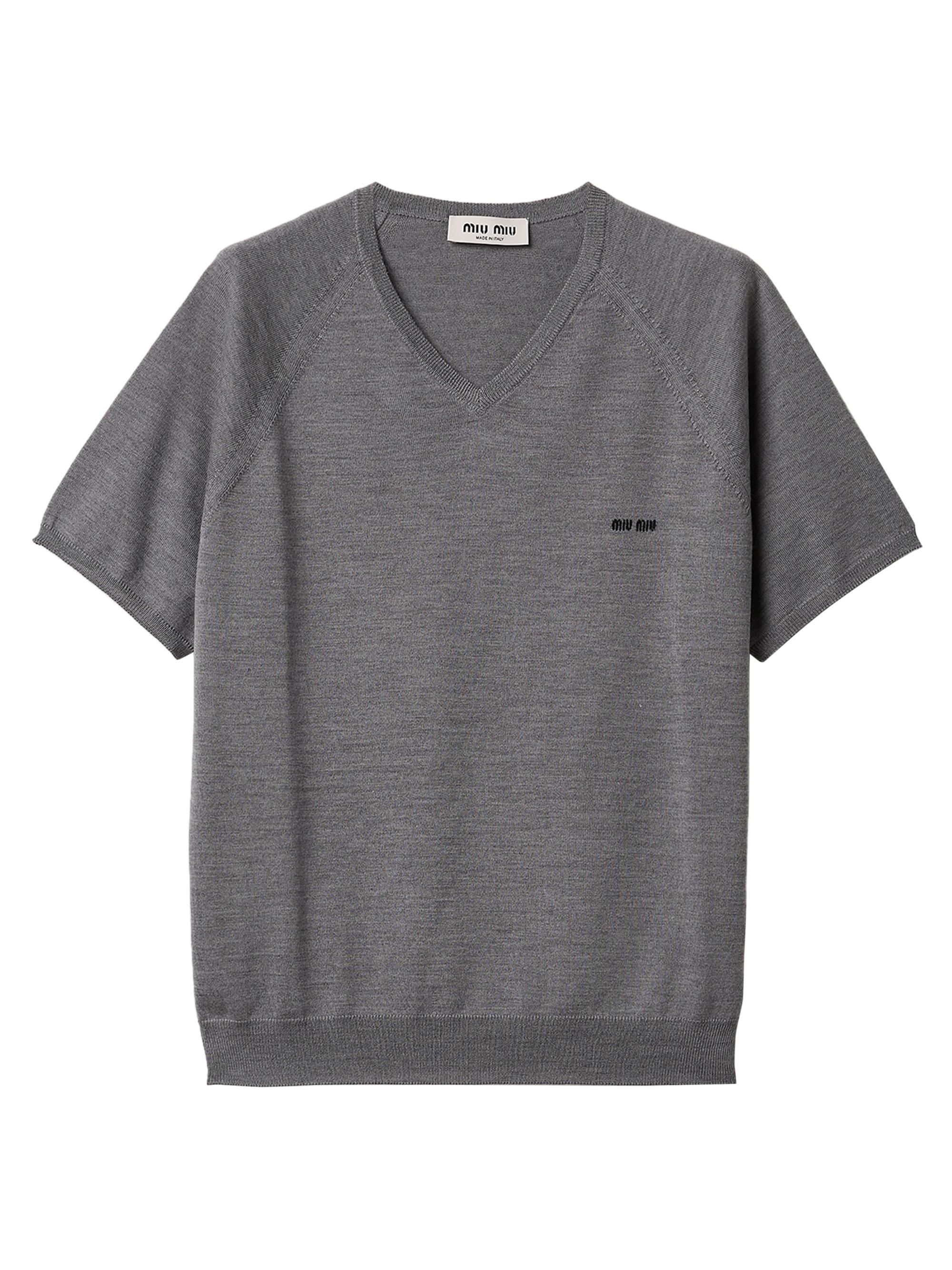 Miu Miu Women's Wool V-Neck Sweater - Grey