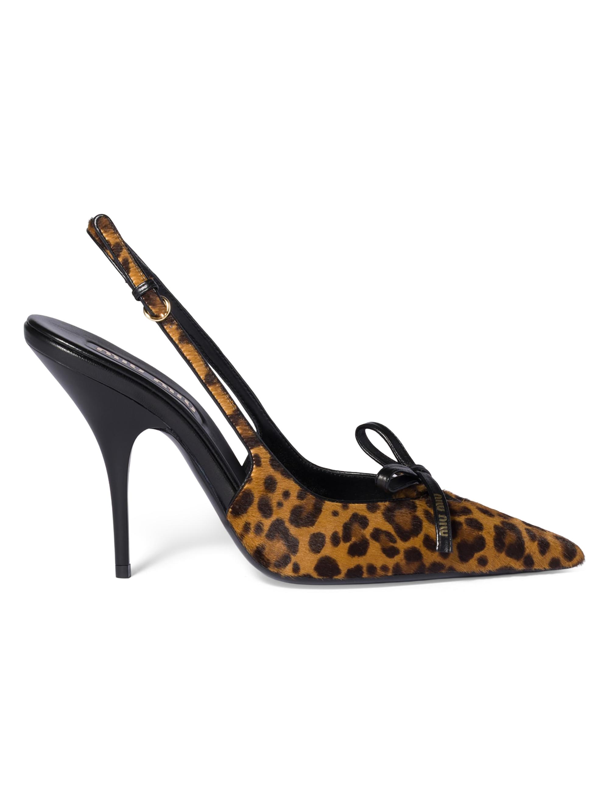 Miu Miu Printed Leather Slingback Pumps with Bow | Saks Fifth Avenue