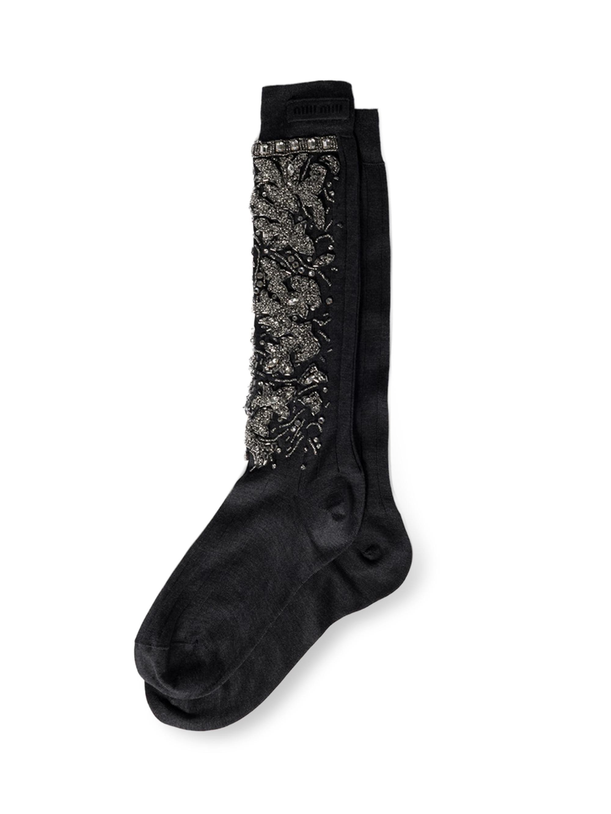 Miu Miu Women's Silk Socks - Grey