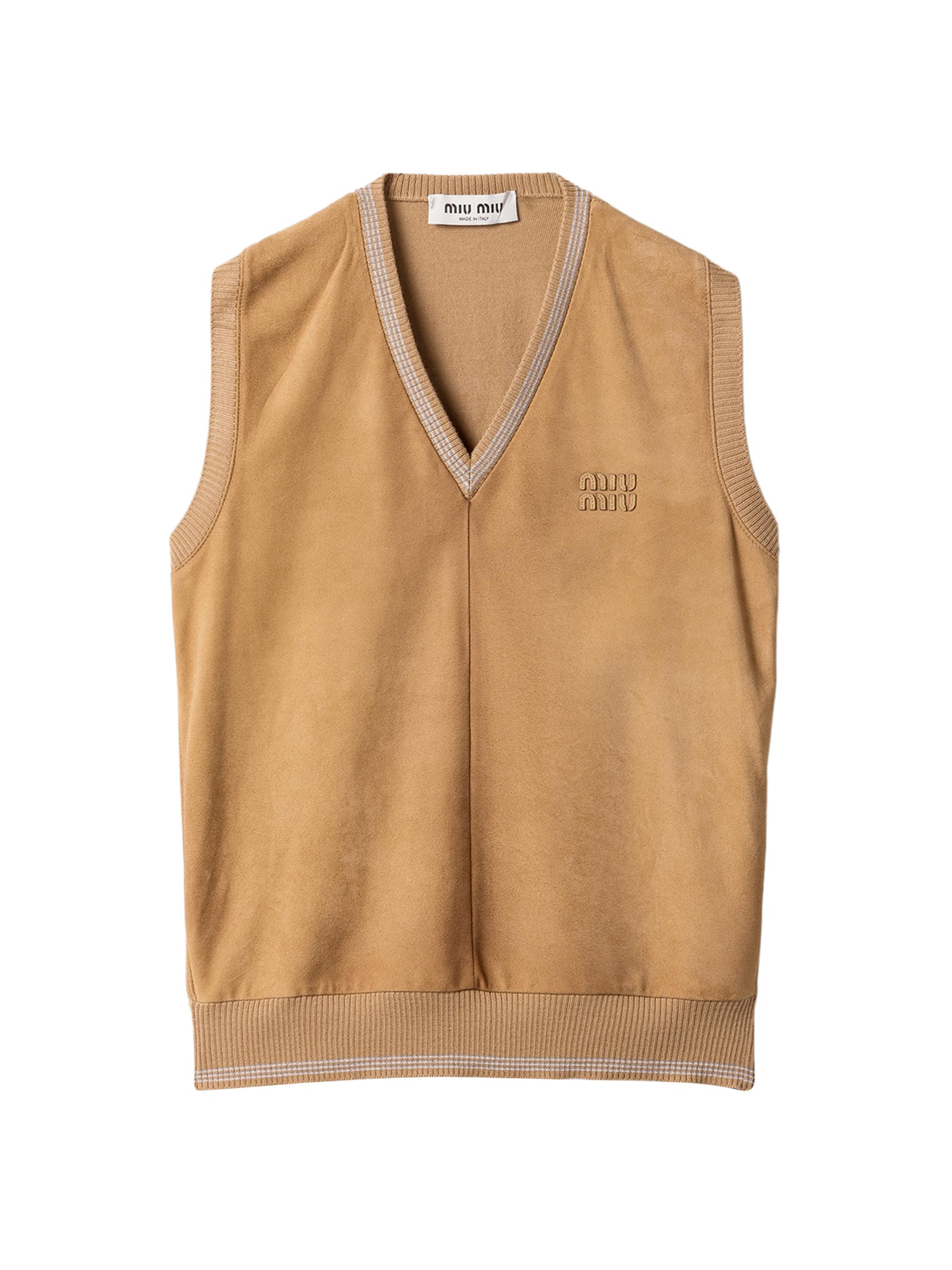 Miu Miu Women's Wool and Suede Vest - Brown