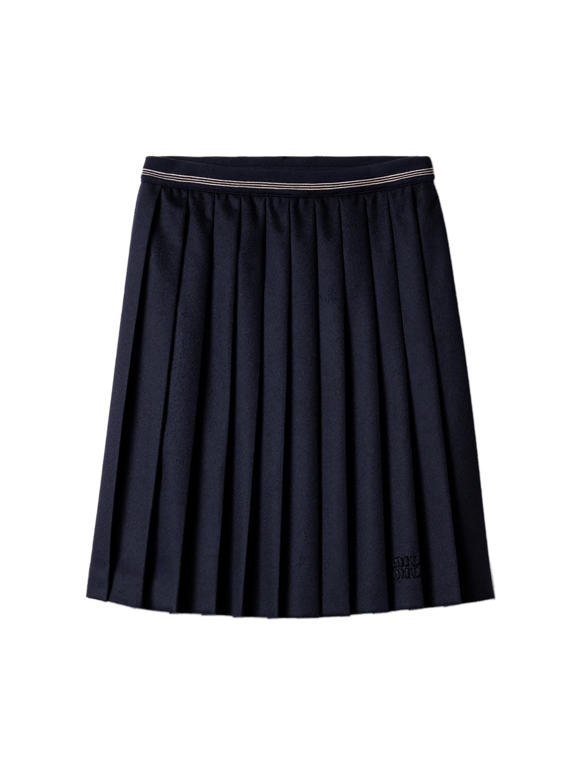Miu Miu Women's Velour Midi-Skirt - Dark Navy Blue