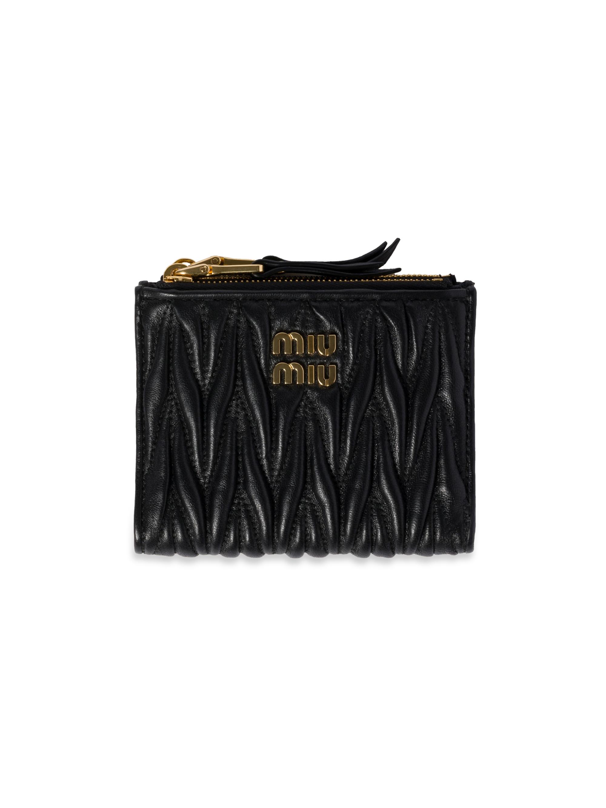 Miu Miu Women's  Wallet In Matelassé Nappa Leather - Black